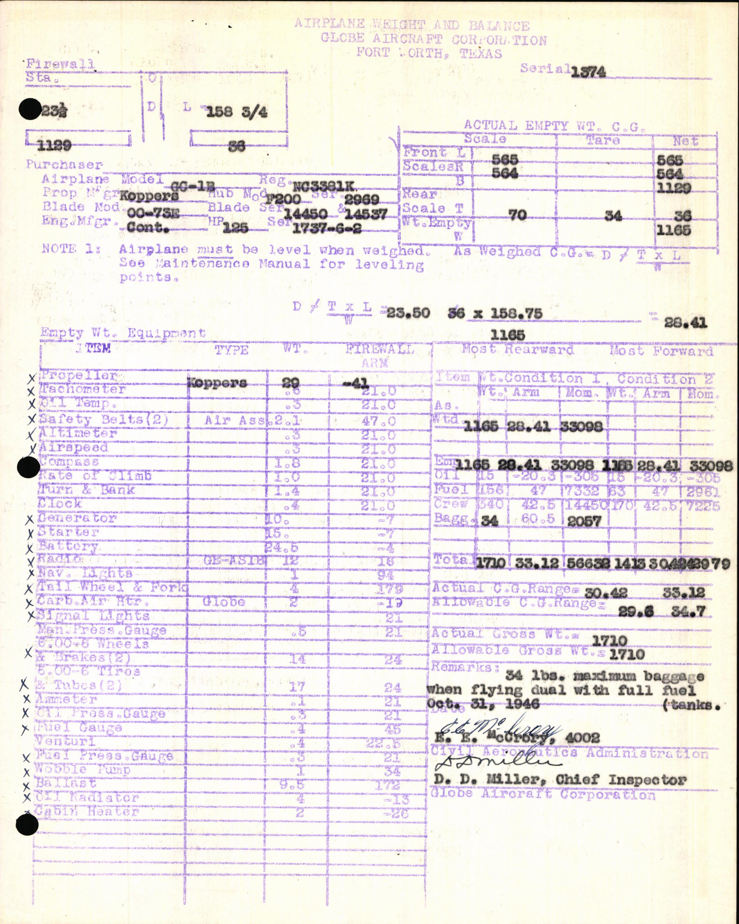 Sample page 5 from AirCorps Library document: Technical Information for Serial Number 1374