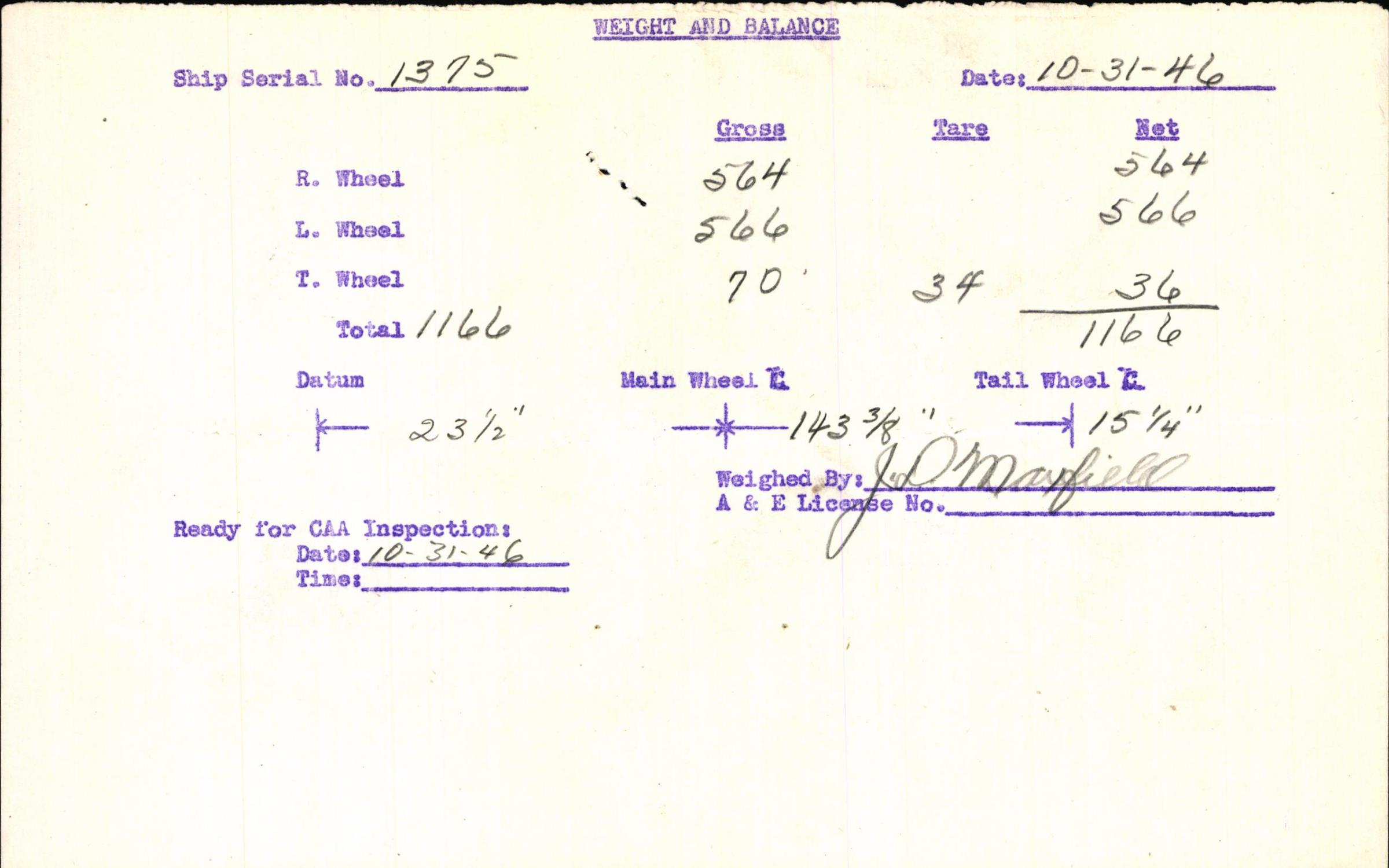 Sample page 3 from AirCorps Library document: Technical Information for Serial Number 1375