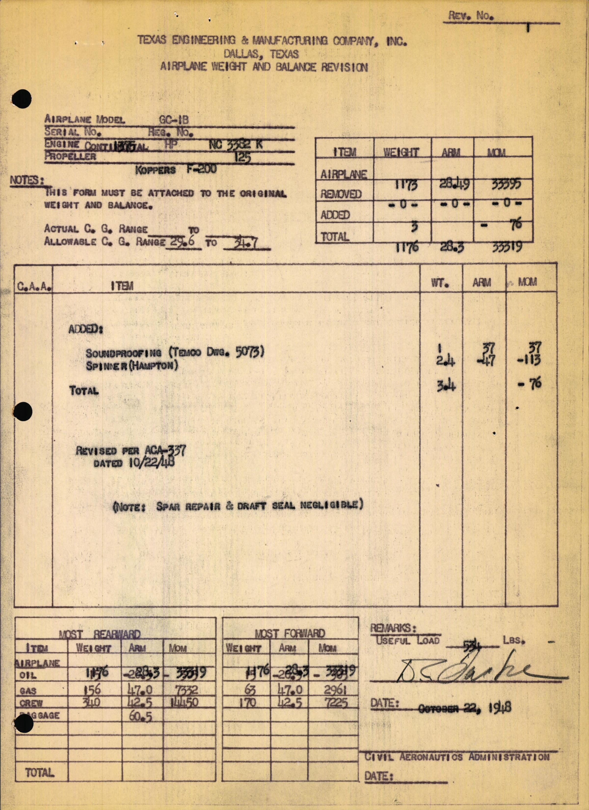 Sample page 7 from AirCorps Library document: Technical Information for Serial Number 1375