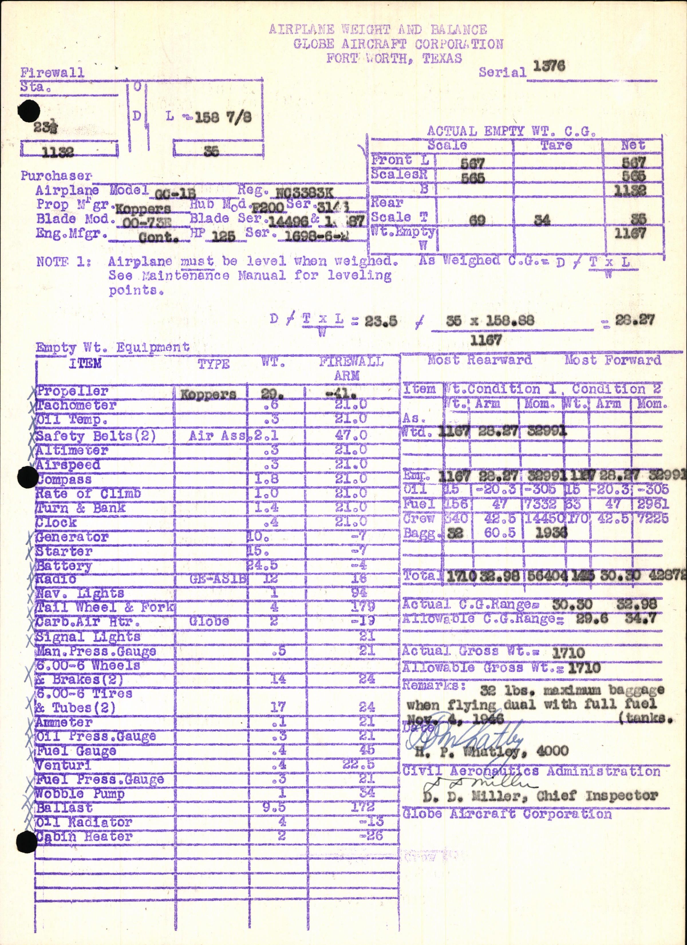 Sample page 7 from AirCorps Library document: Technical Information for Serial Number 1376