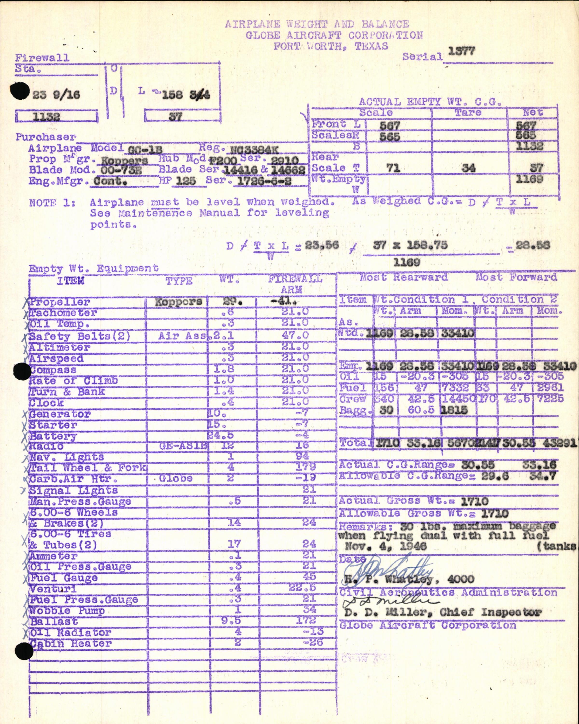 Sample page 7 from AirCorps Library document: Technical Information for Serial Number 1377