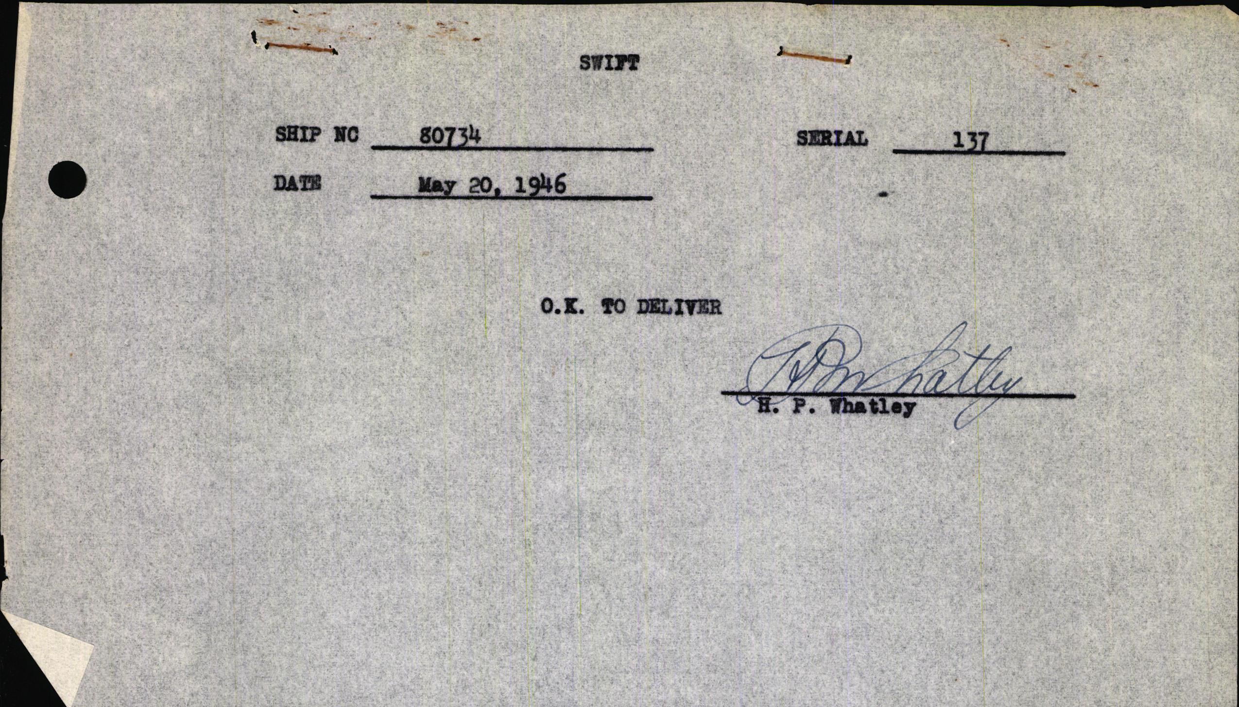 Sample page 3 from AirCorps Library document: Technical Information for Serial Number 137