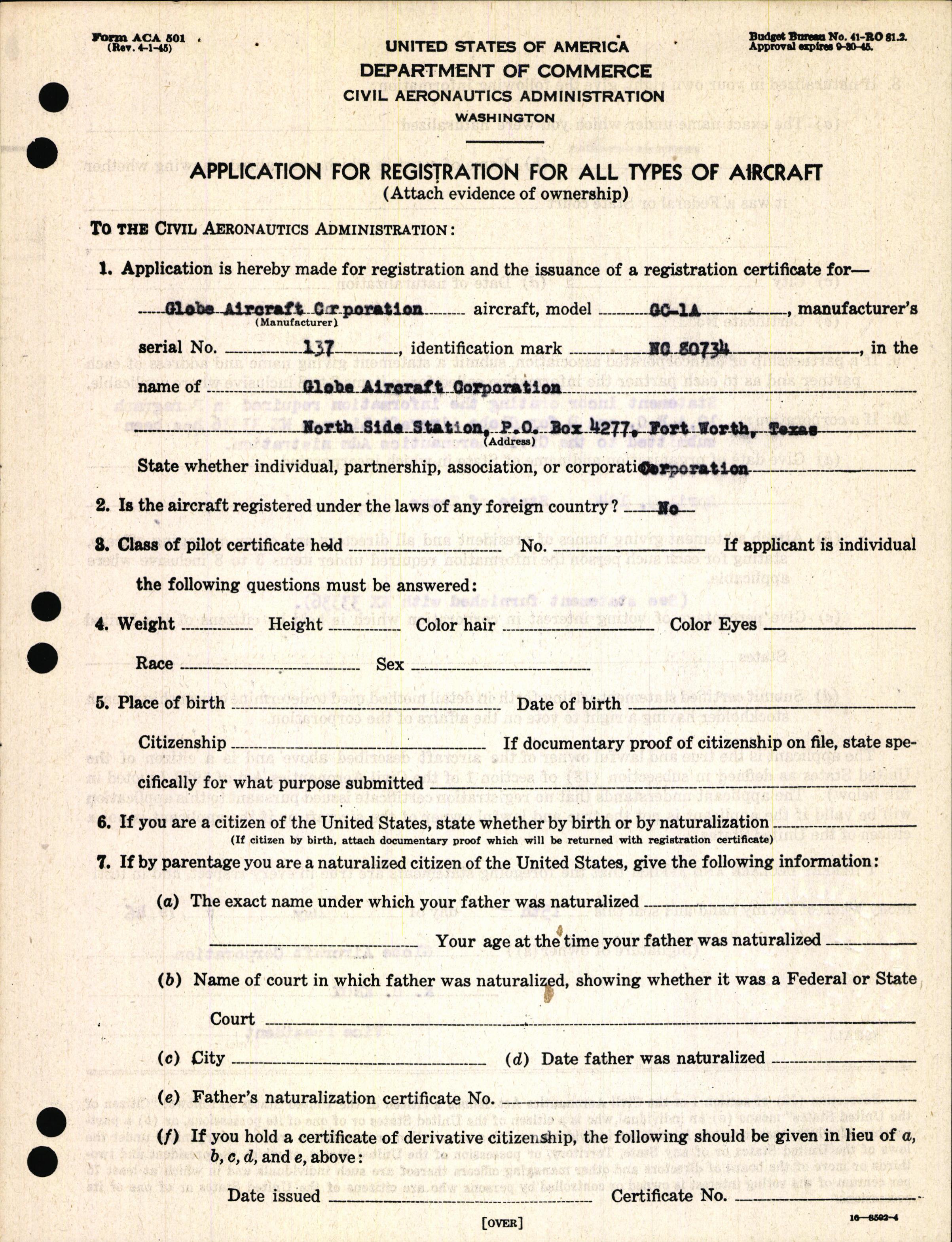 Sample page 5 from AirCorps Library document: Technical Information for Serial Number 137