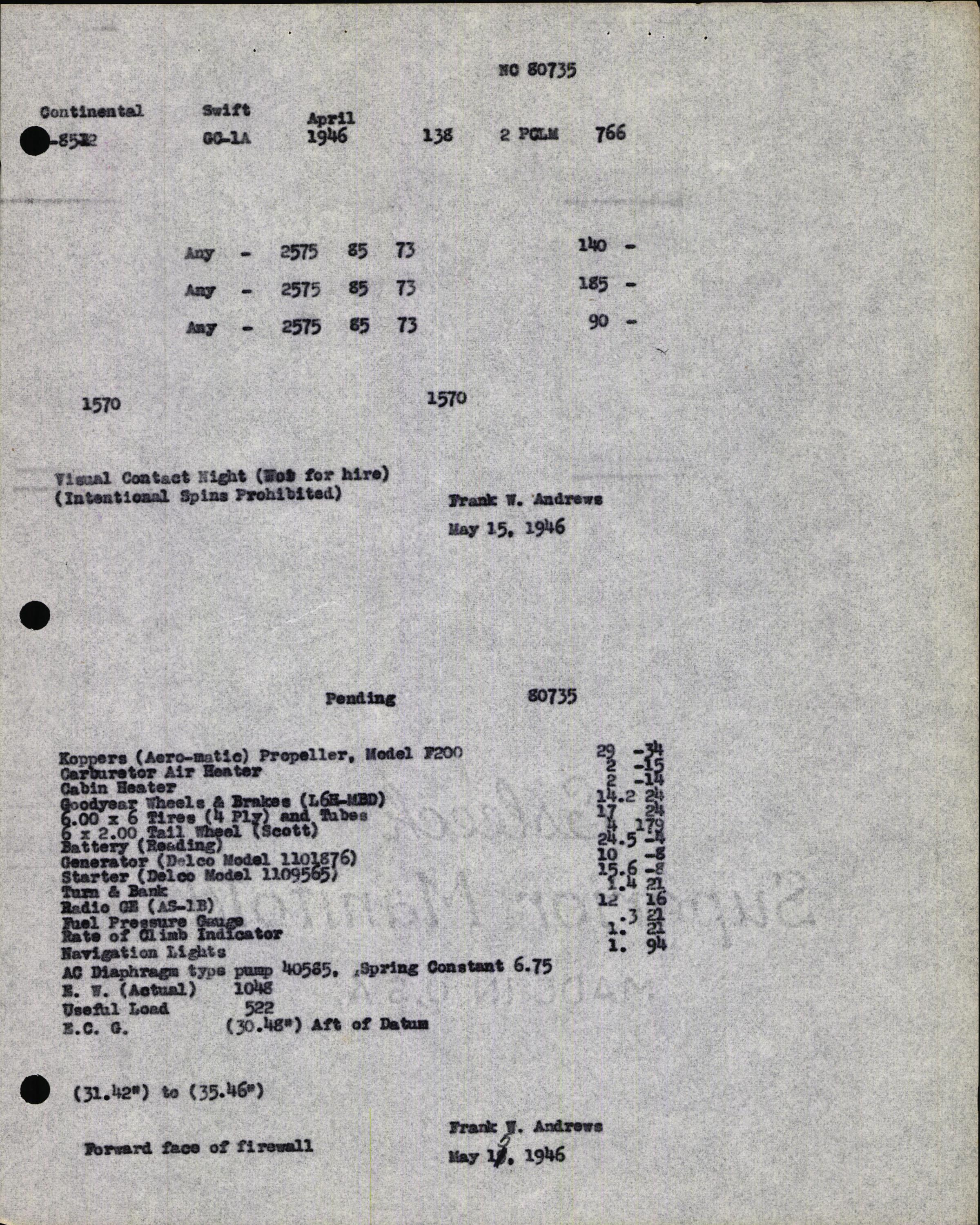 Sample page 7 from AirCorps Library document: Technical Information for Serial Number 138