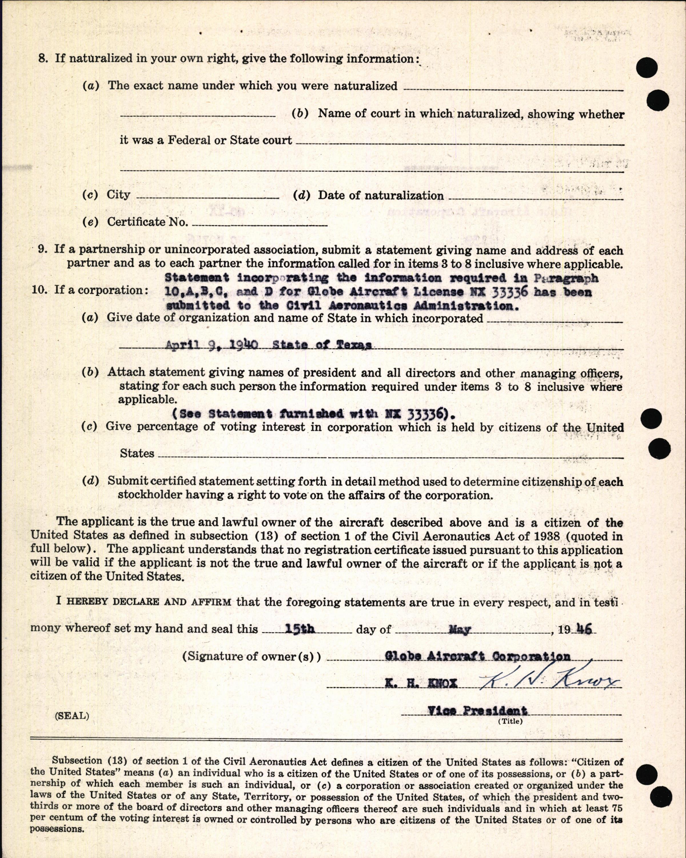 Sample page 6 from AirCorps Library document: Technical Information for Serial Number 139