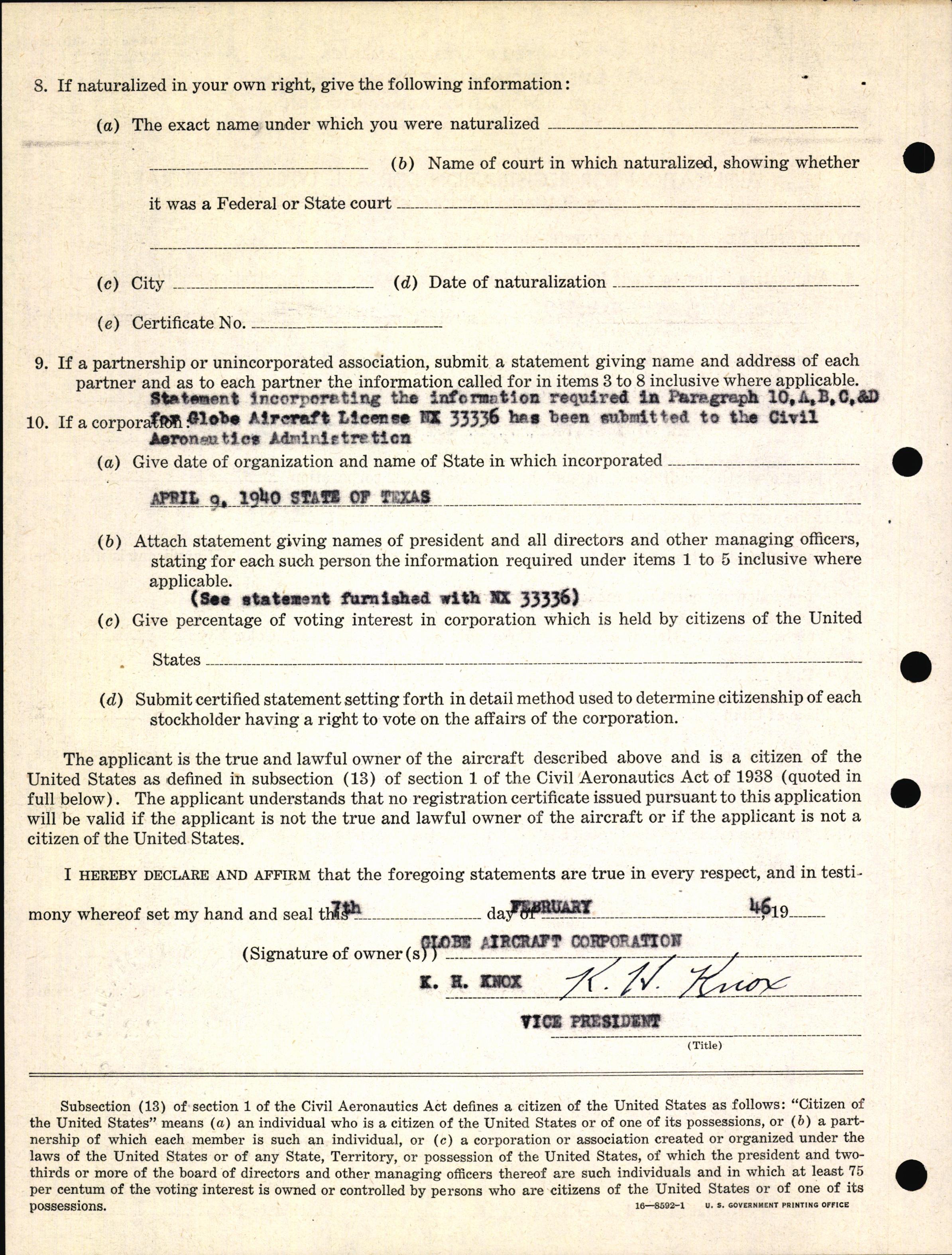 Sample page 4 from AirCorps Library document: Technical Information for Serial Number 13