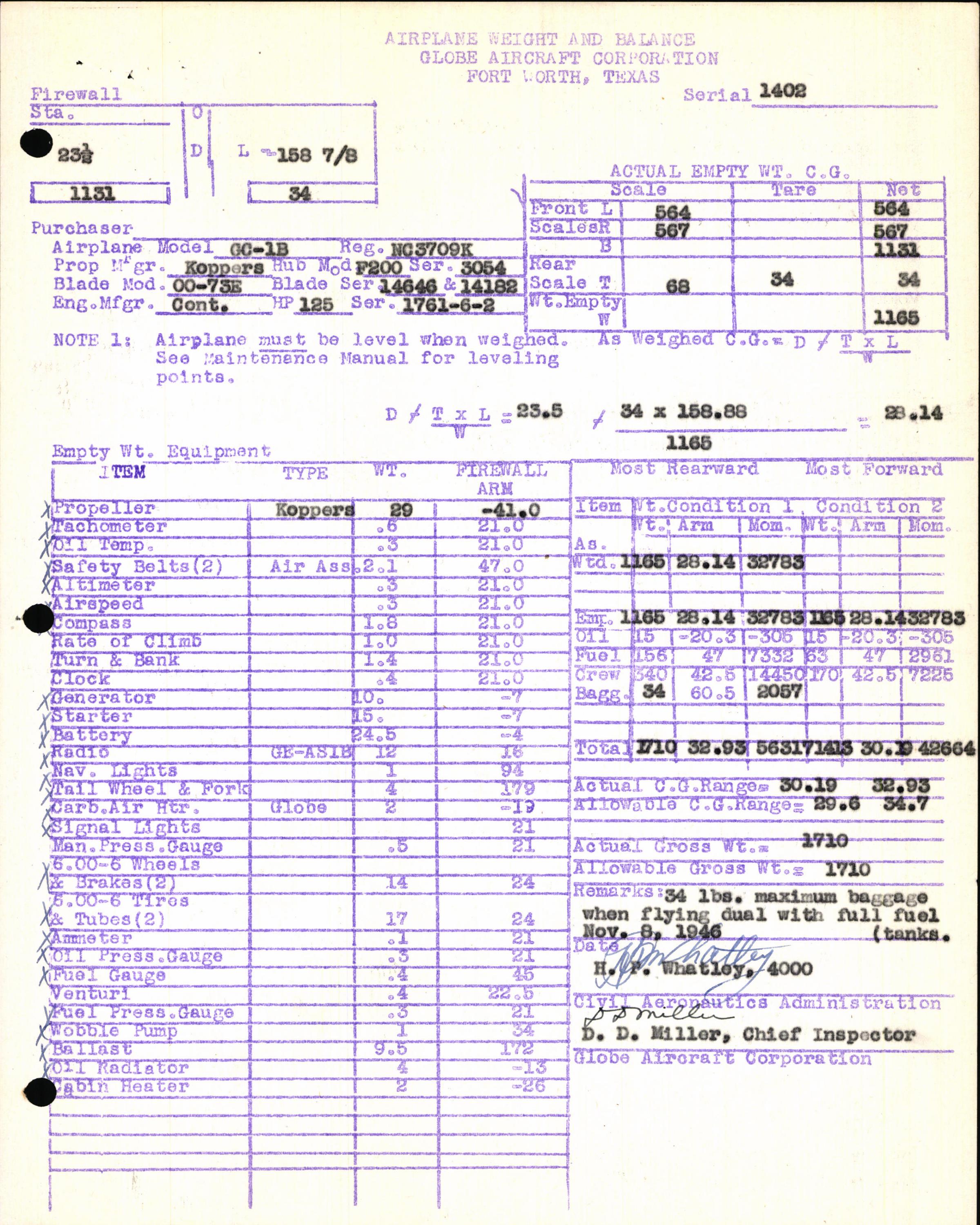 Sample page 7 from AirCorps Library document: Technical Information for Serial Number 1402