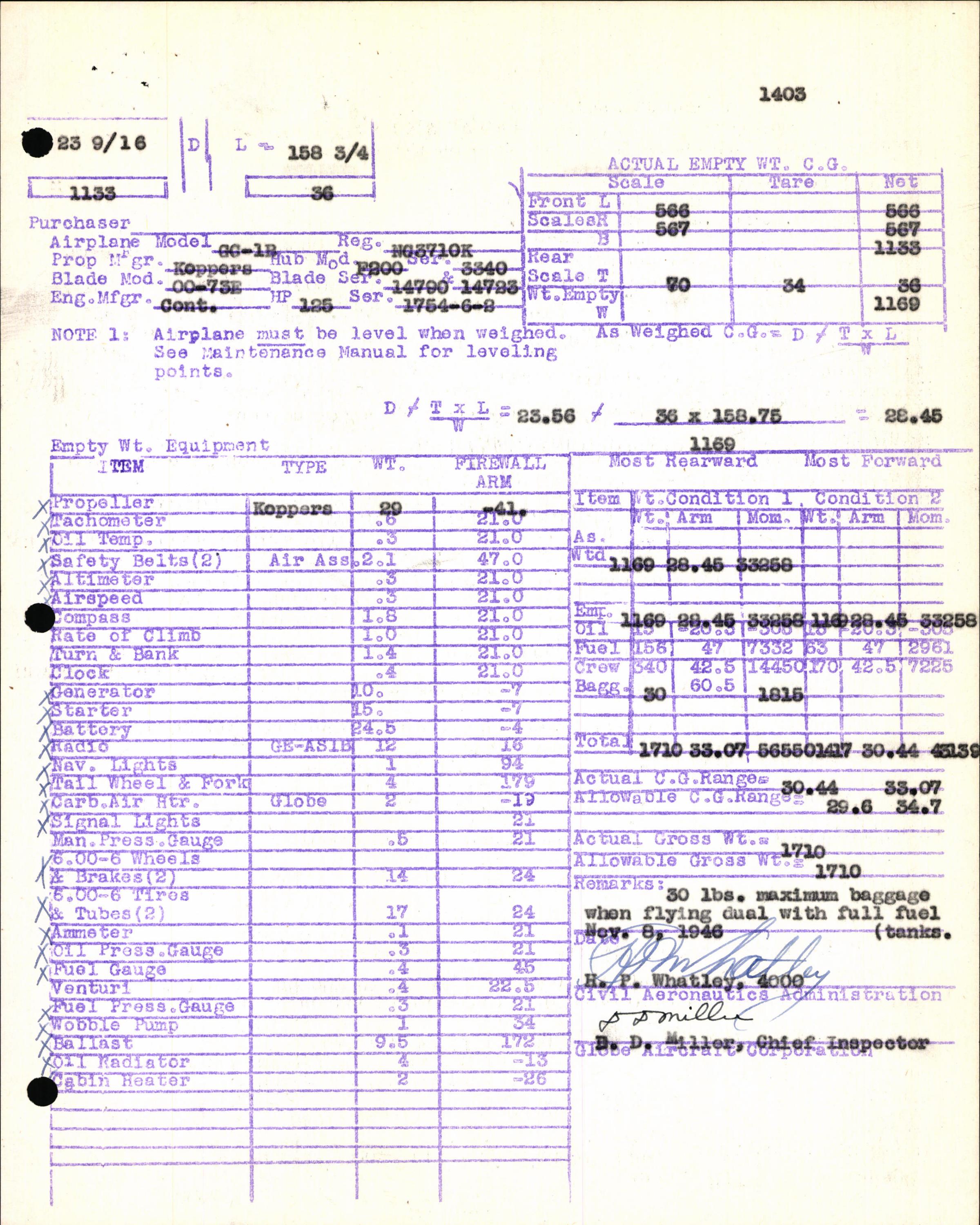 Sample page 7 from AirCorps Library document: Technical Information for Serial Number 1403