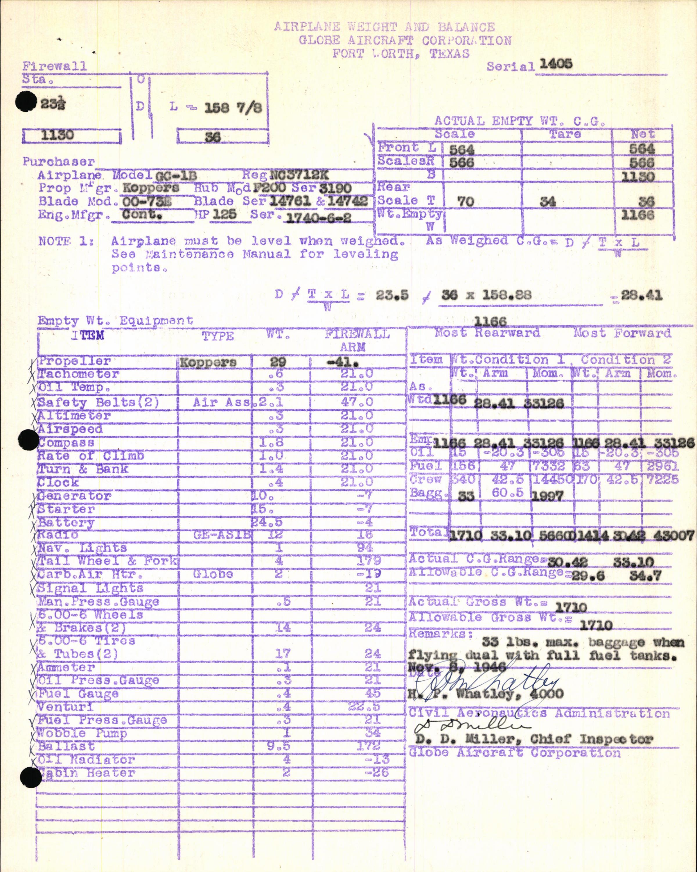 Sample page 7 from AirCorps Library document: Technical Information for Serial Number 1405