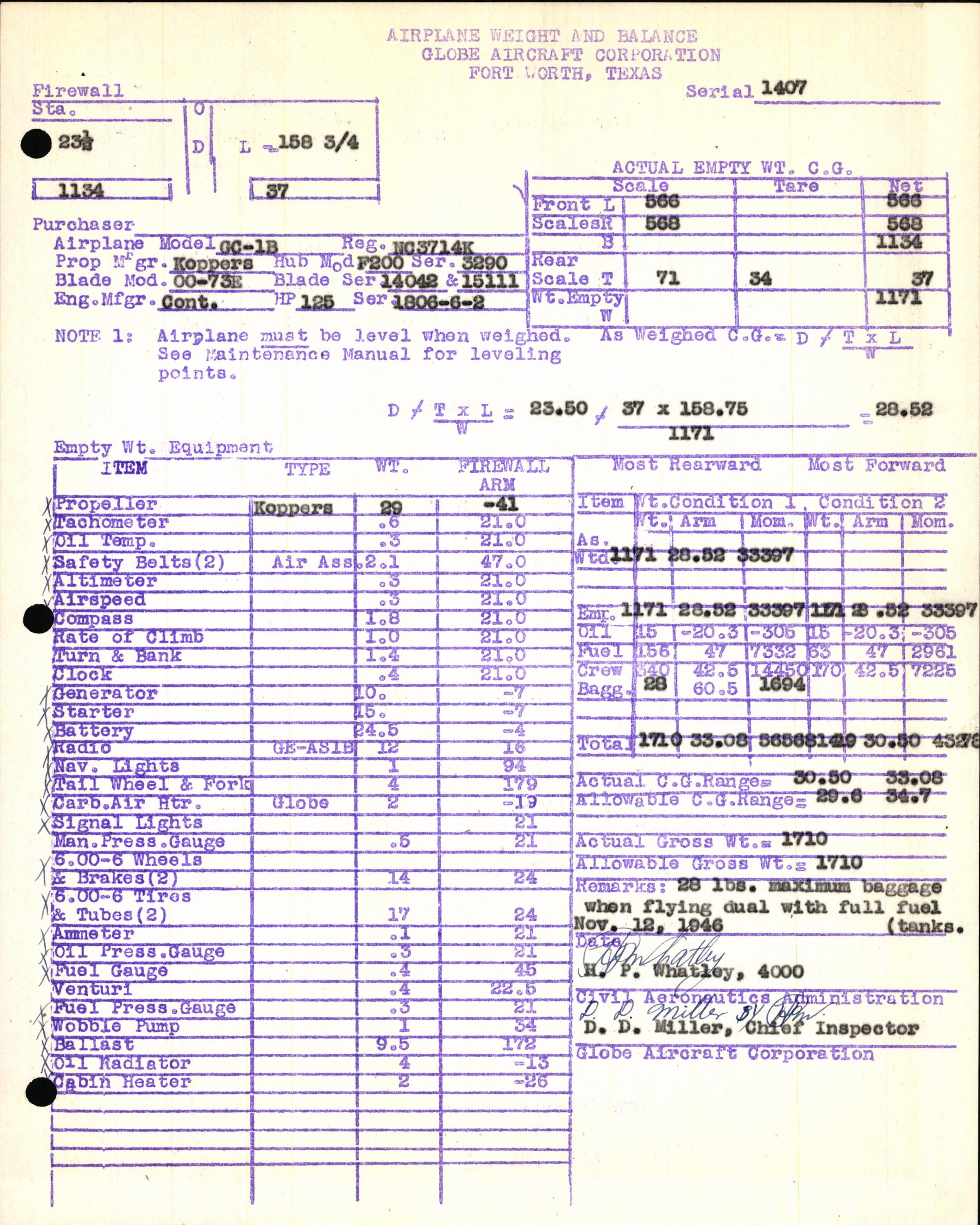 Sample page 5 from AirCorps Library document: Technical Information for Serial Number 1407