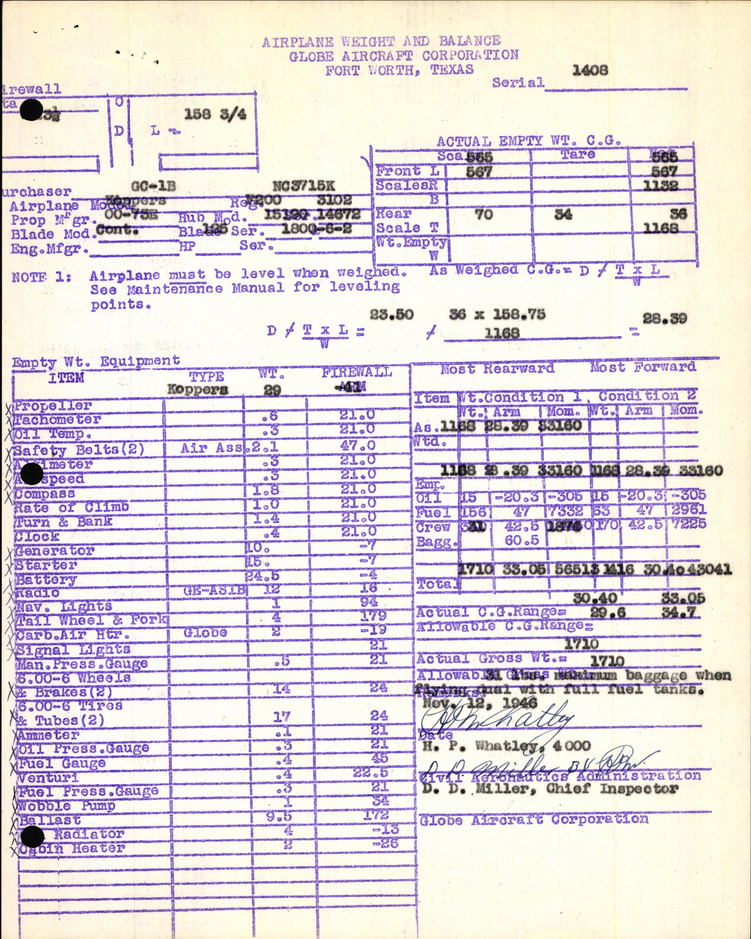 Sample page 7 from AirCorps Library document: Technical Information for Serial Number 1408