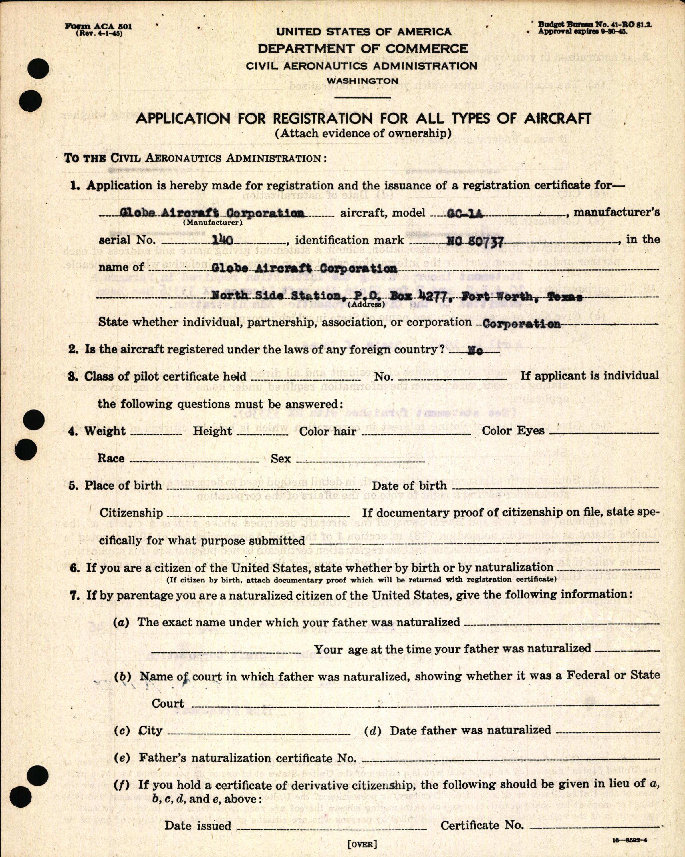Sample page 5 from AirCorps Library document: Technical Information for Serial Number 140