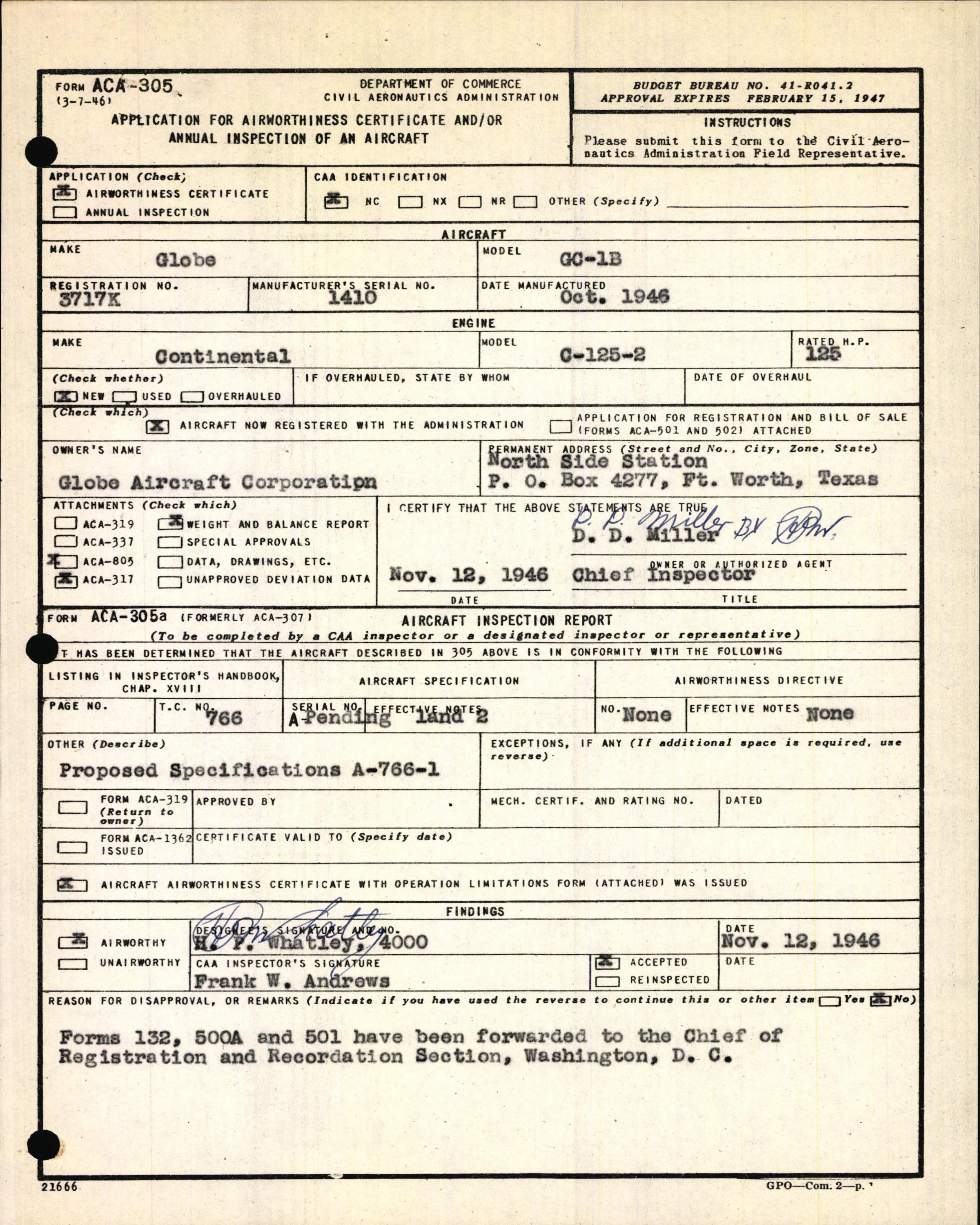 Sample page 3 from AirCorps Library document: Technical Information for Serial Number 1410