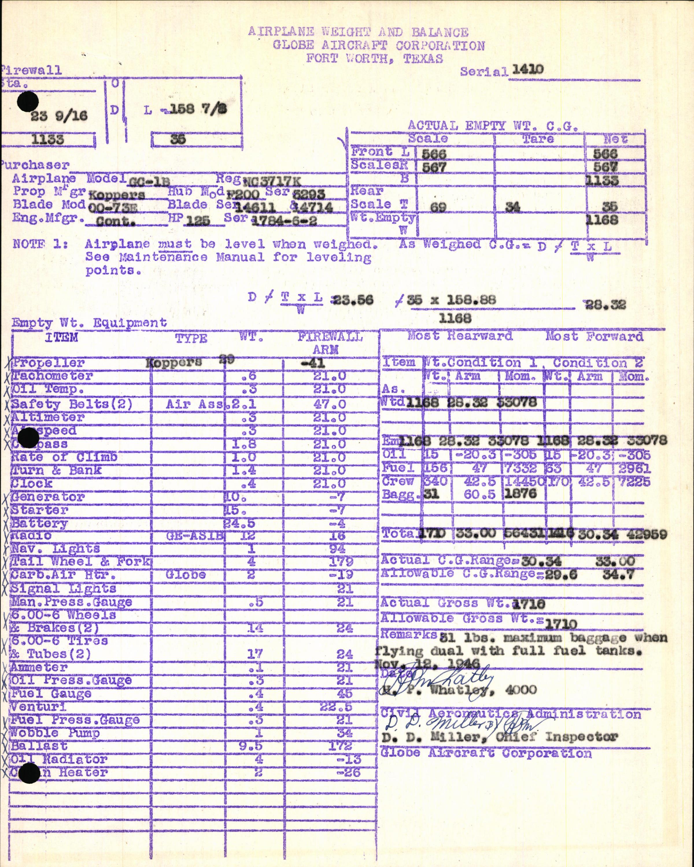 Sample page 5 from AirCorps Library document: Technical Information for Serial Number 1410