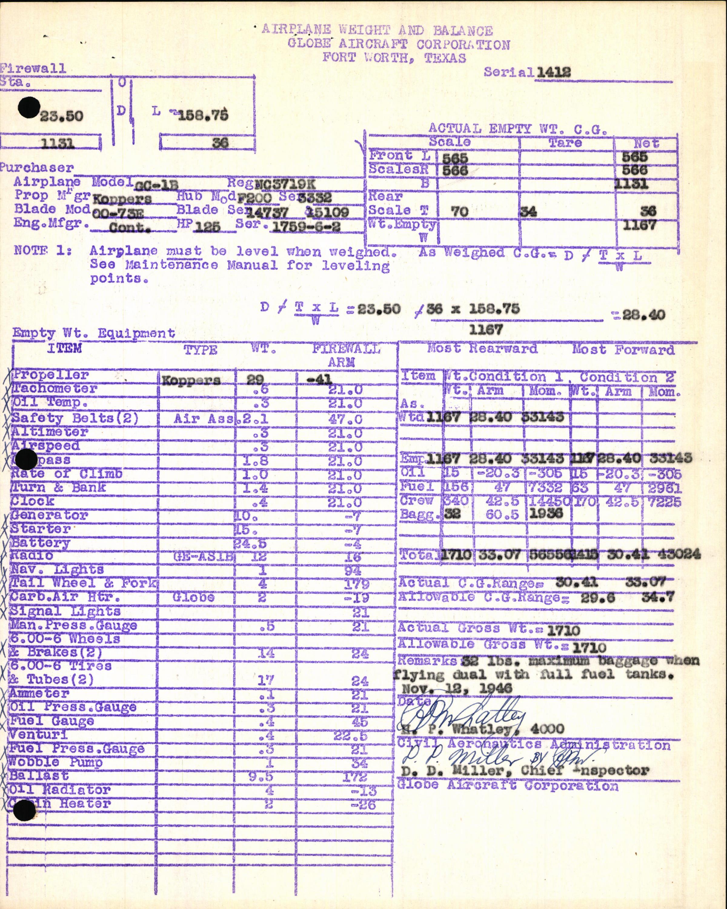 Sample page 5 from AirCorps Library document: Technical Information for Serial Number 1412