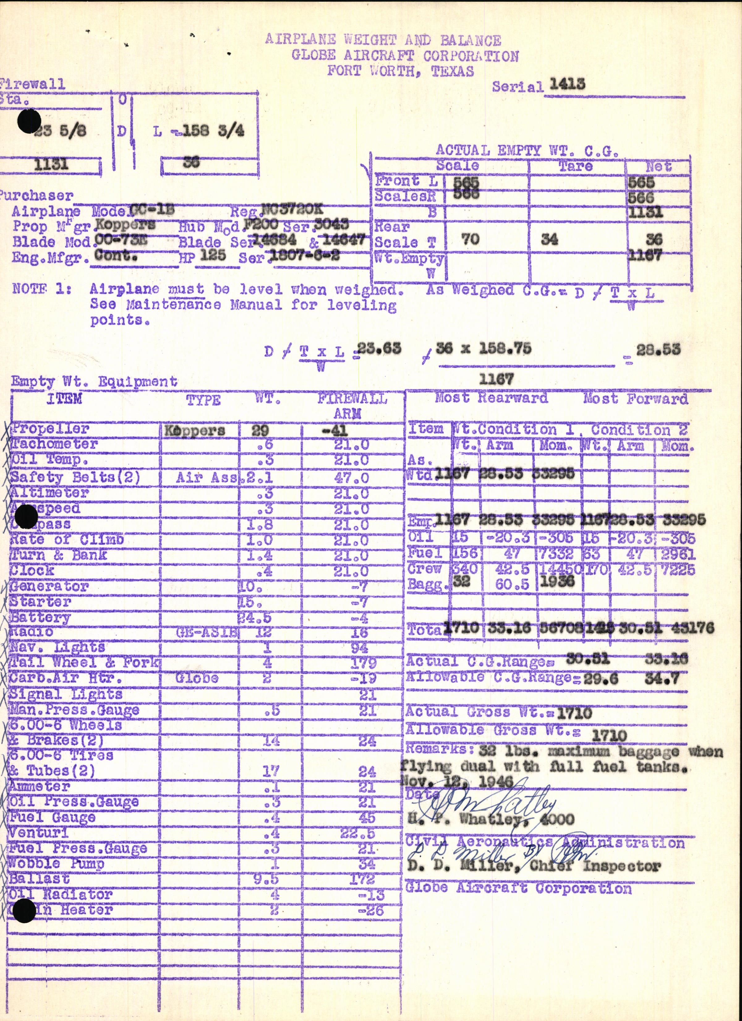 Sample page 7 from AirCorps Library document: Technical Information for Serial Number 1413