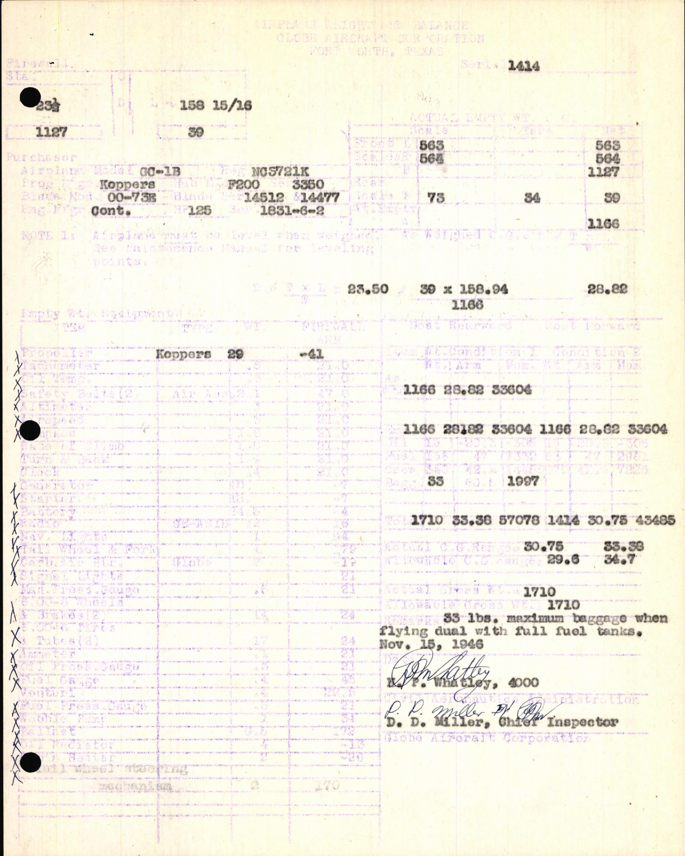 Sample page 7 from AirCorps Library document: Technical Information for Serial Number 1414