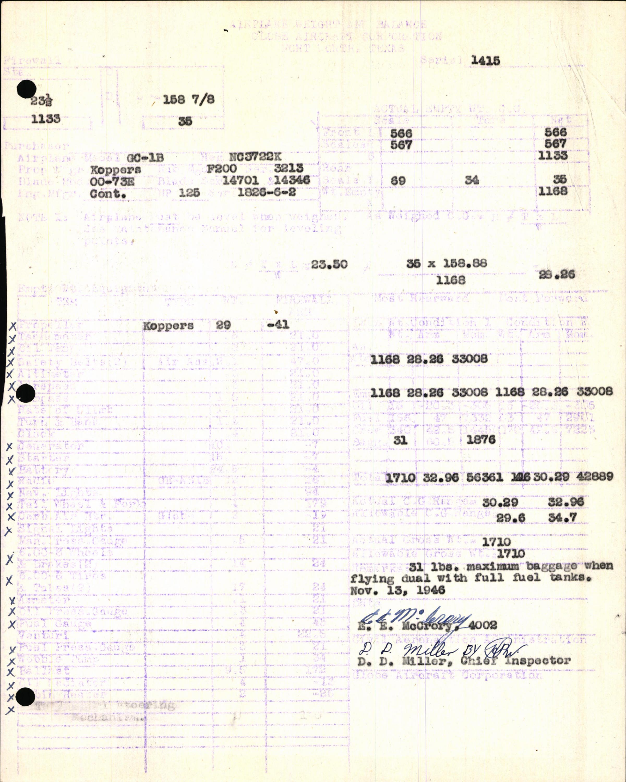 Sample page 5 from AirCorps Library document: Technical Information for Serial Number 1415