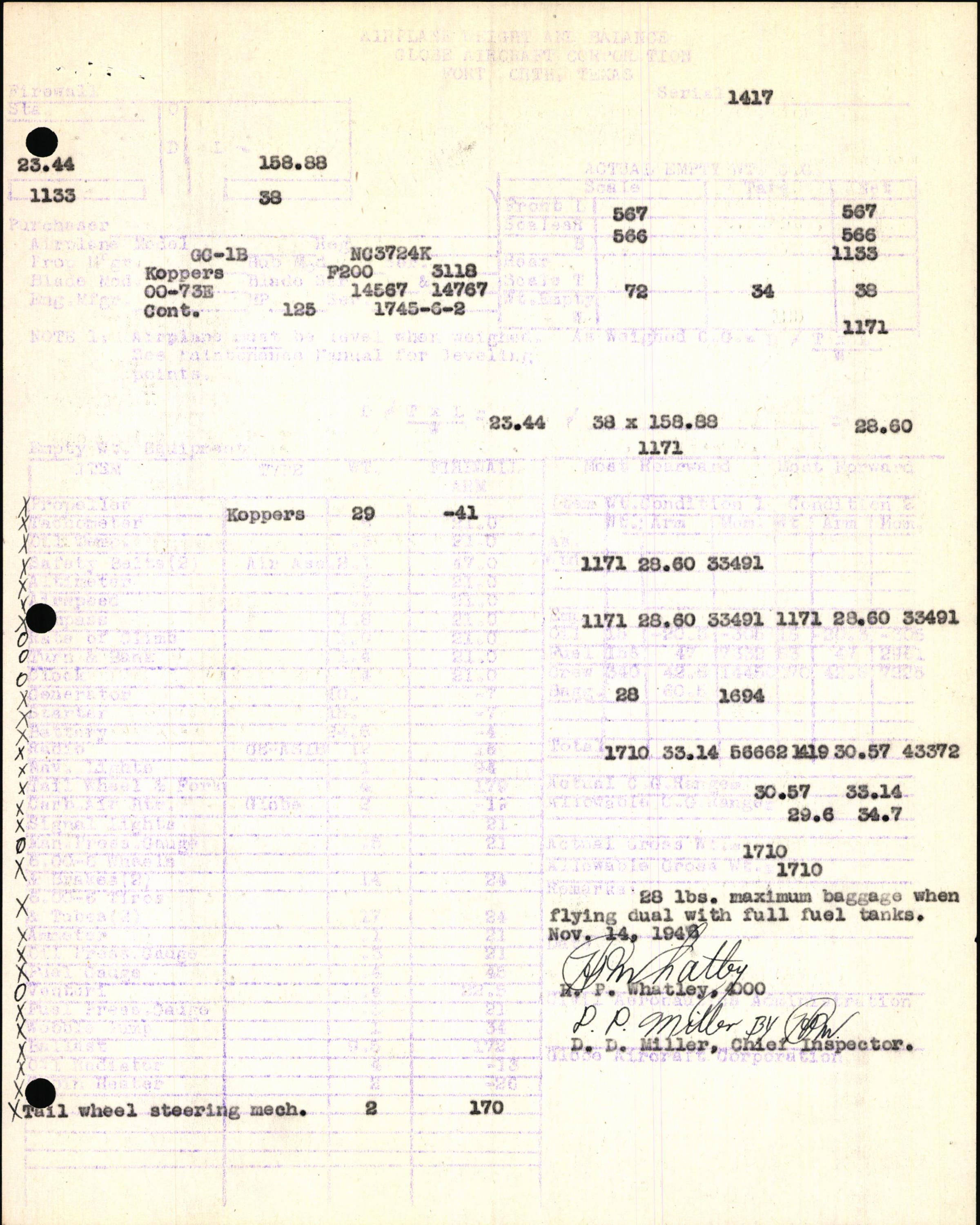 Sample page 5 from AirCorps Library document: Technical Information for Serial Number 1417