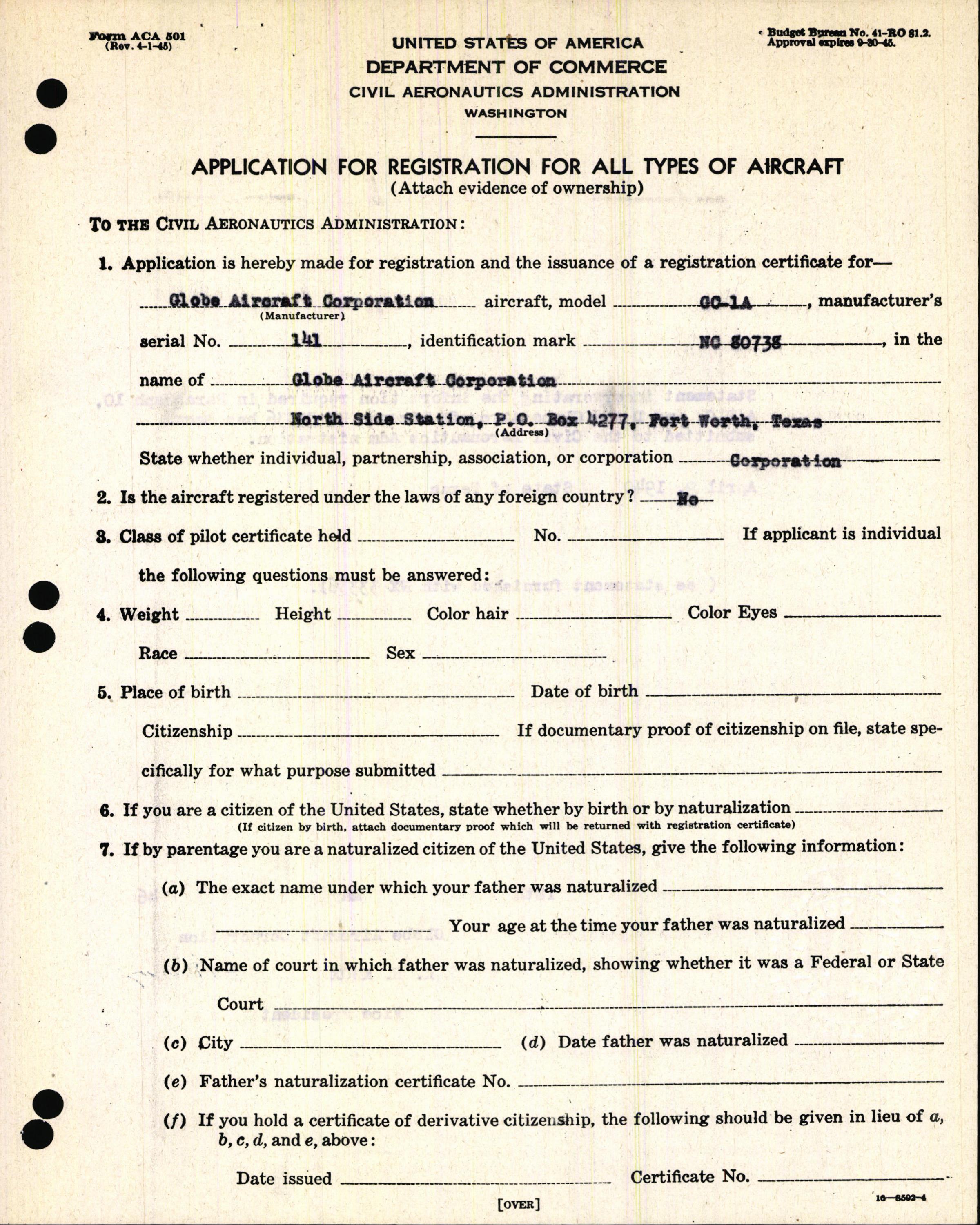 Sample page 5 from AirCorps Library document: Technical Information for Serial Number 141