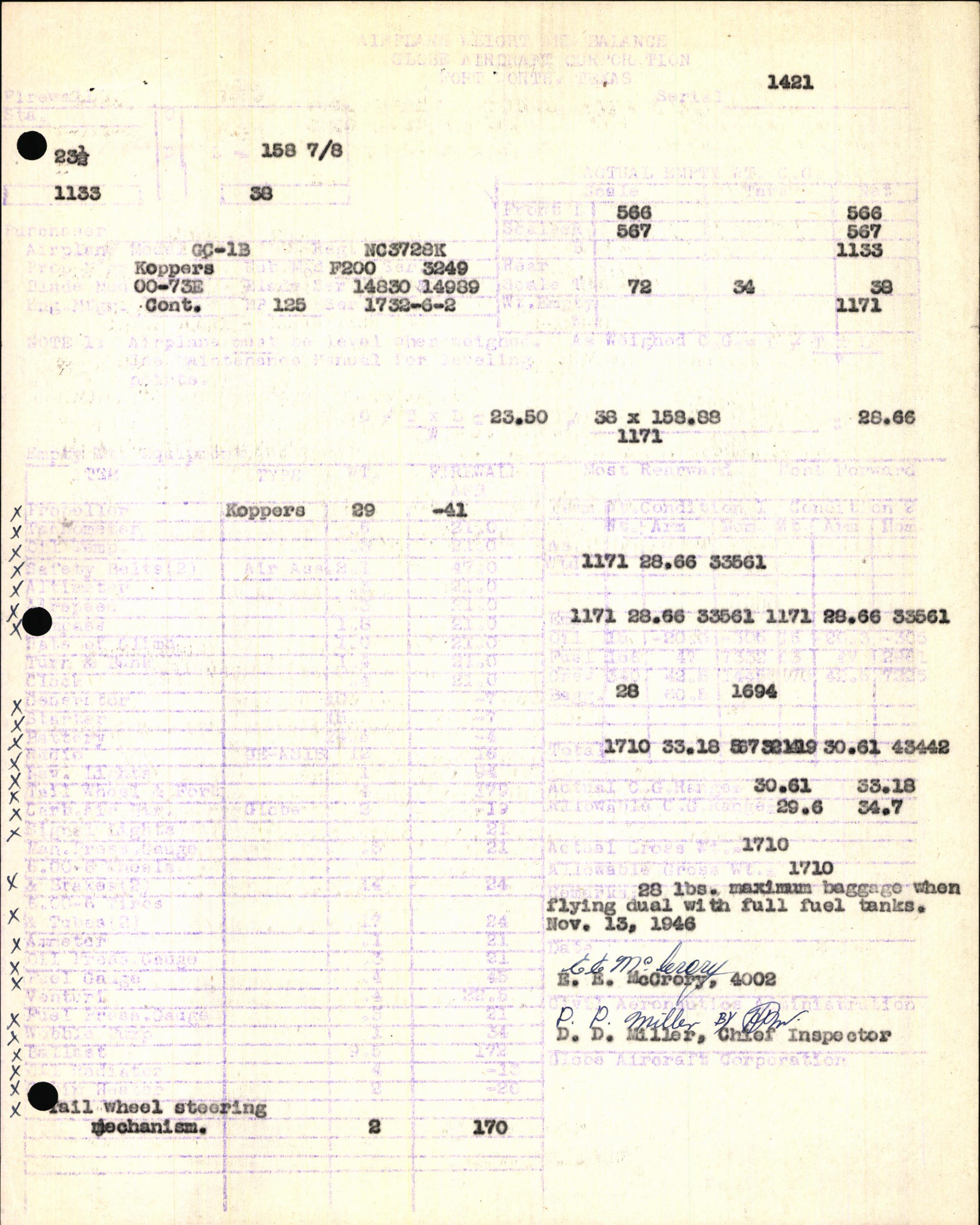 Sample page 5 from AirCorps Library document: Technical Information for Serial Number 1421