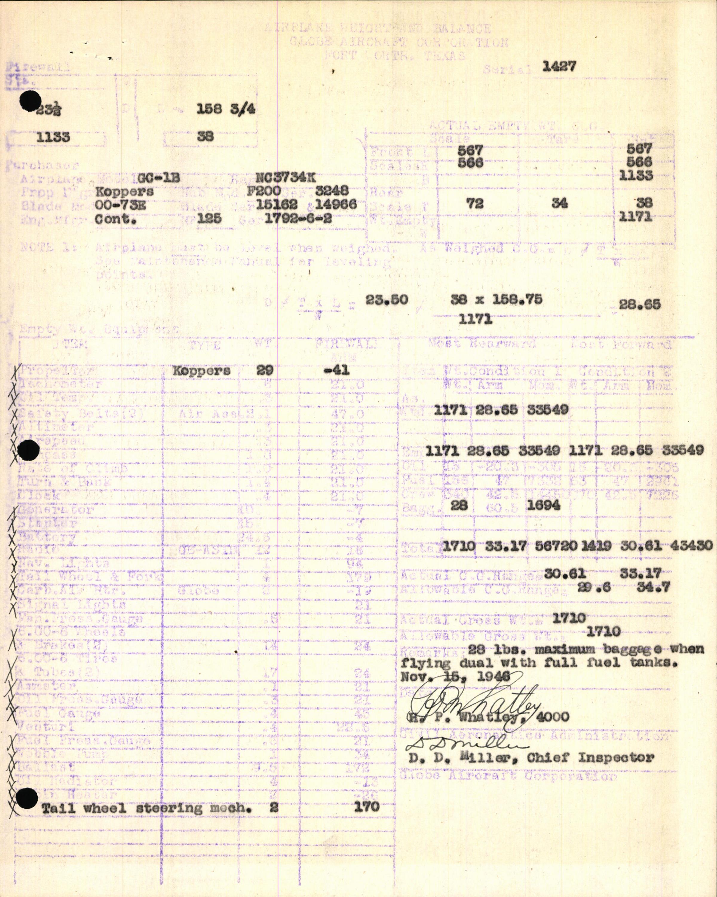 Sample page 7 from AirCorps Library document: Technical Information for Serial Number 1427