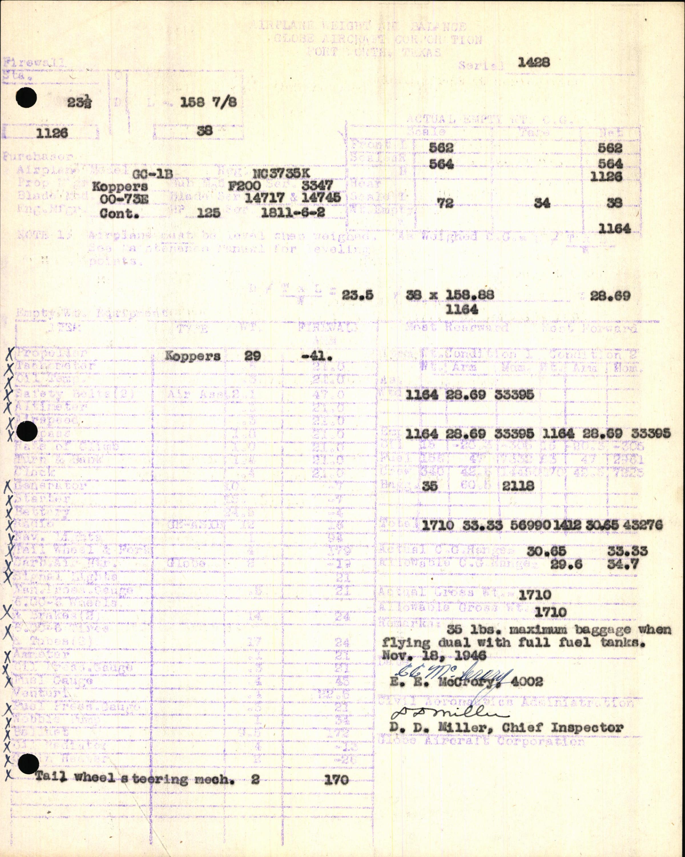 Sample page 5 from AirCorps Library document: Technical Information for Serial Number 1428