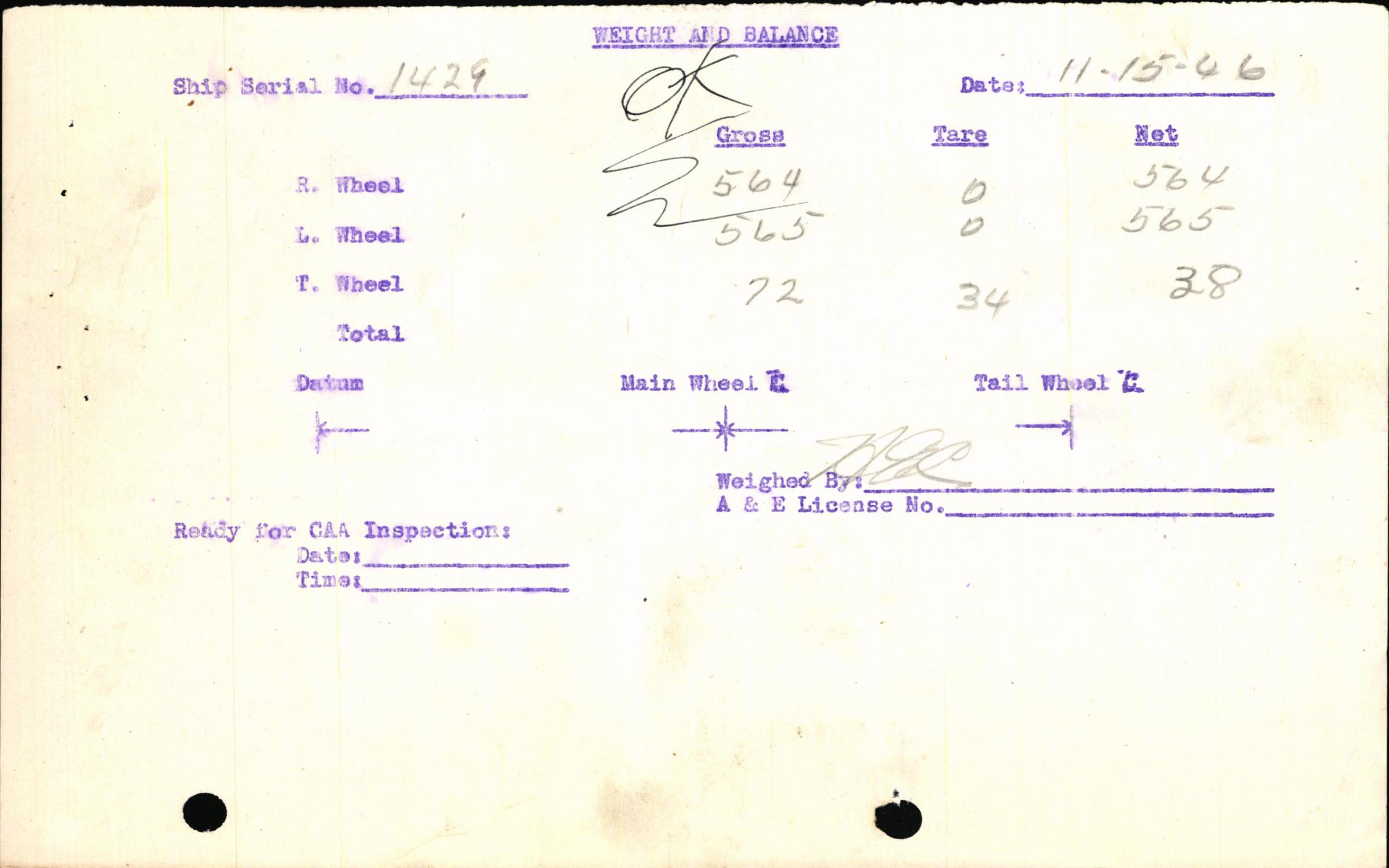 Sample page 3 from AirCorps Library document: Technical Information for Serial Number 1429