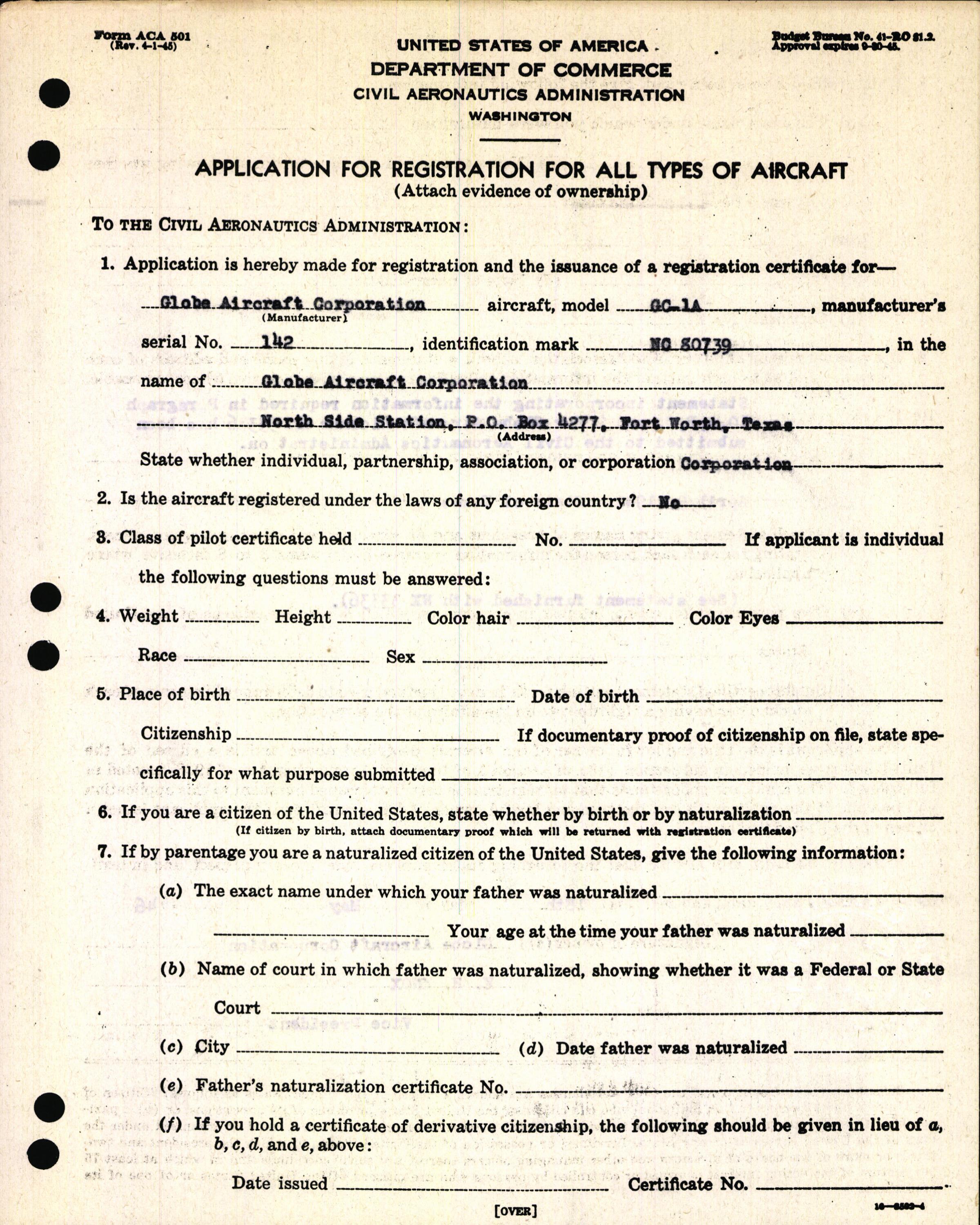 Sample page 5 from AirCorps Library document: Technical Information for Serial Number 142