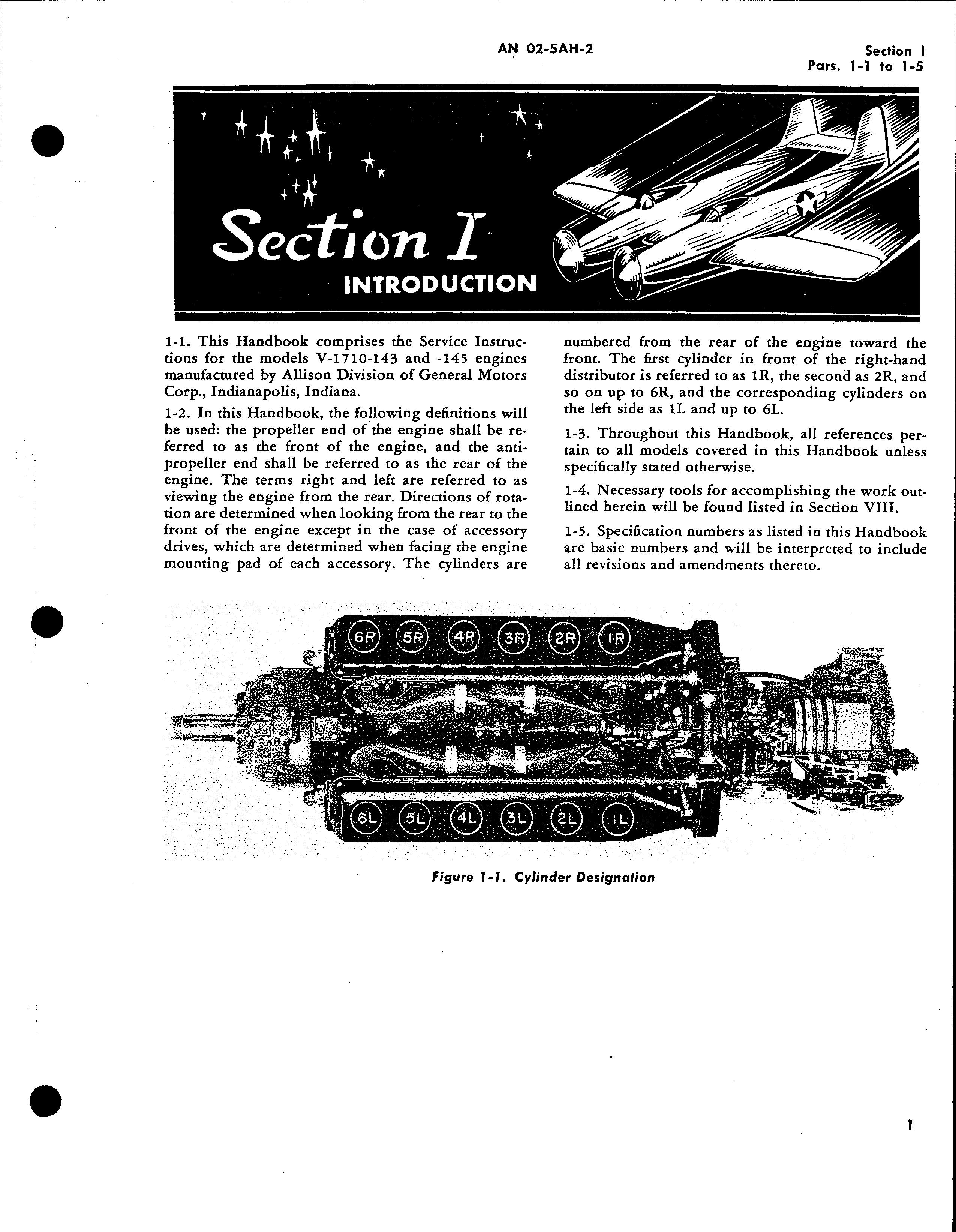 Sample page 5 from AirCorps Library document: Service Instructions for Models V-1710-143 and -145 Aircraft Engines