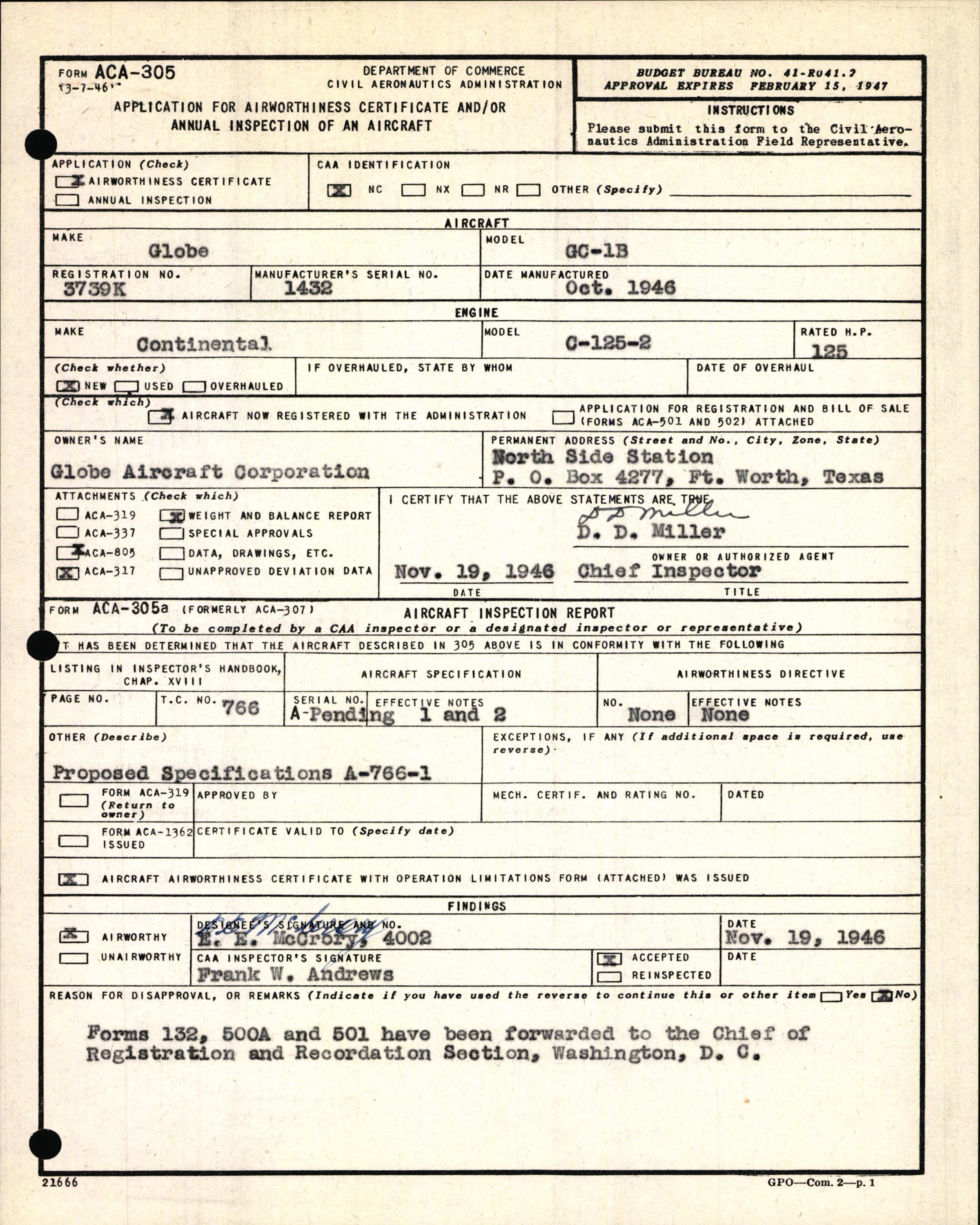 Sample page 3 from AirCorps Library document: Technical Information for Serial Number 1432