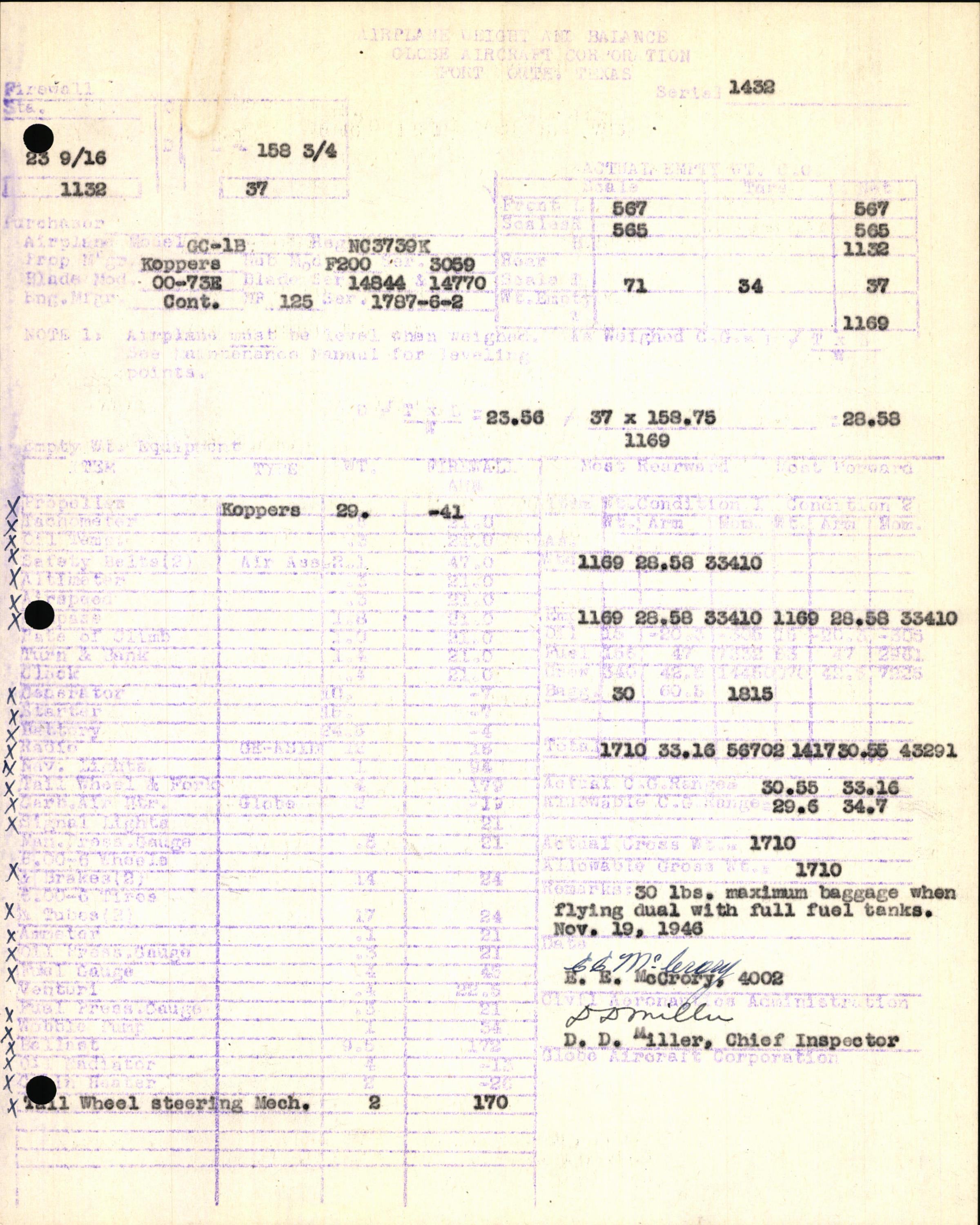 Sample page 5 from AirCorps Library document: Technical Information for Serial Number 1432