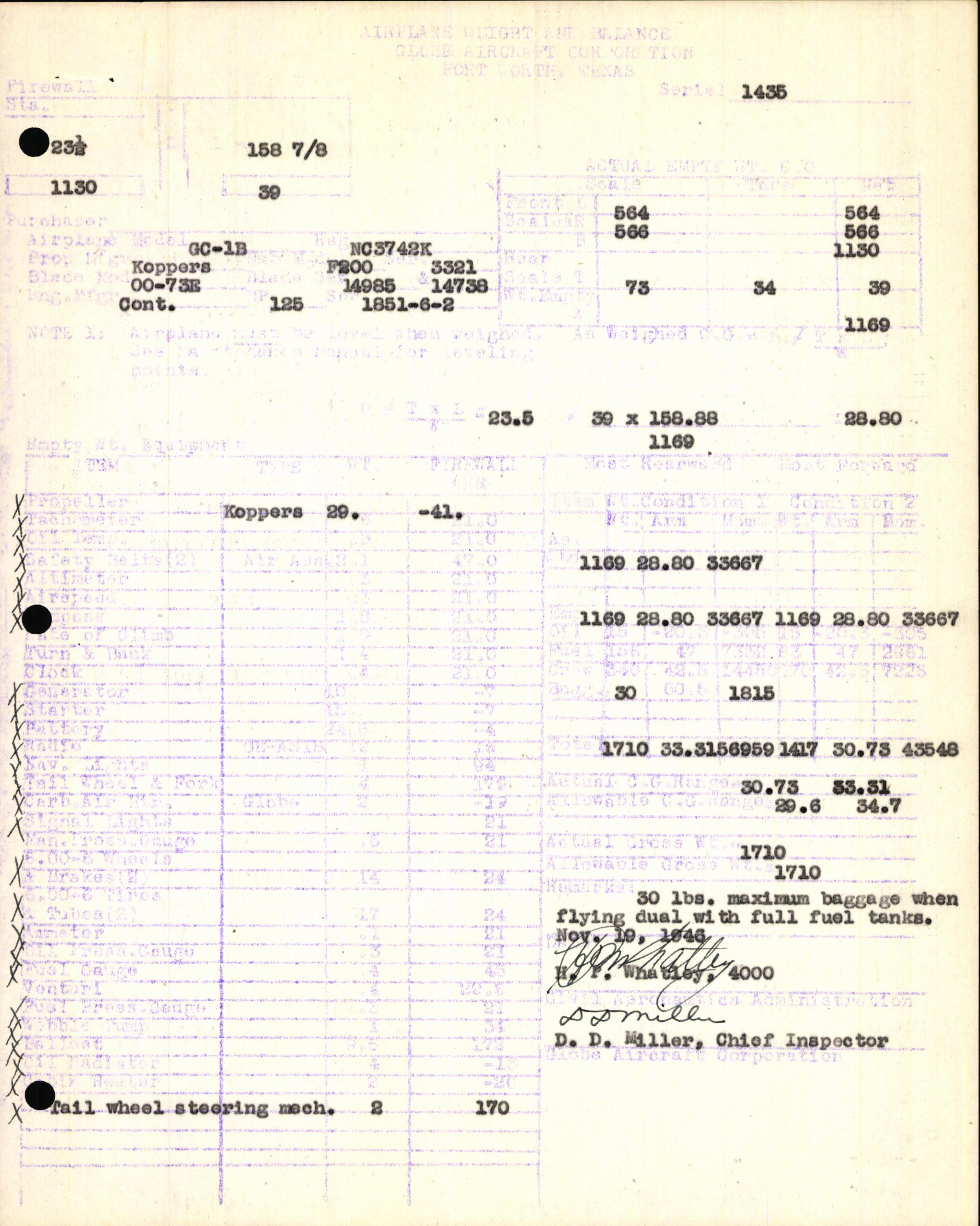 Sample page 5 from AirCorps Library document: Technical Information for Serial Number 1435