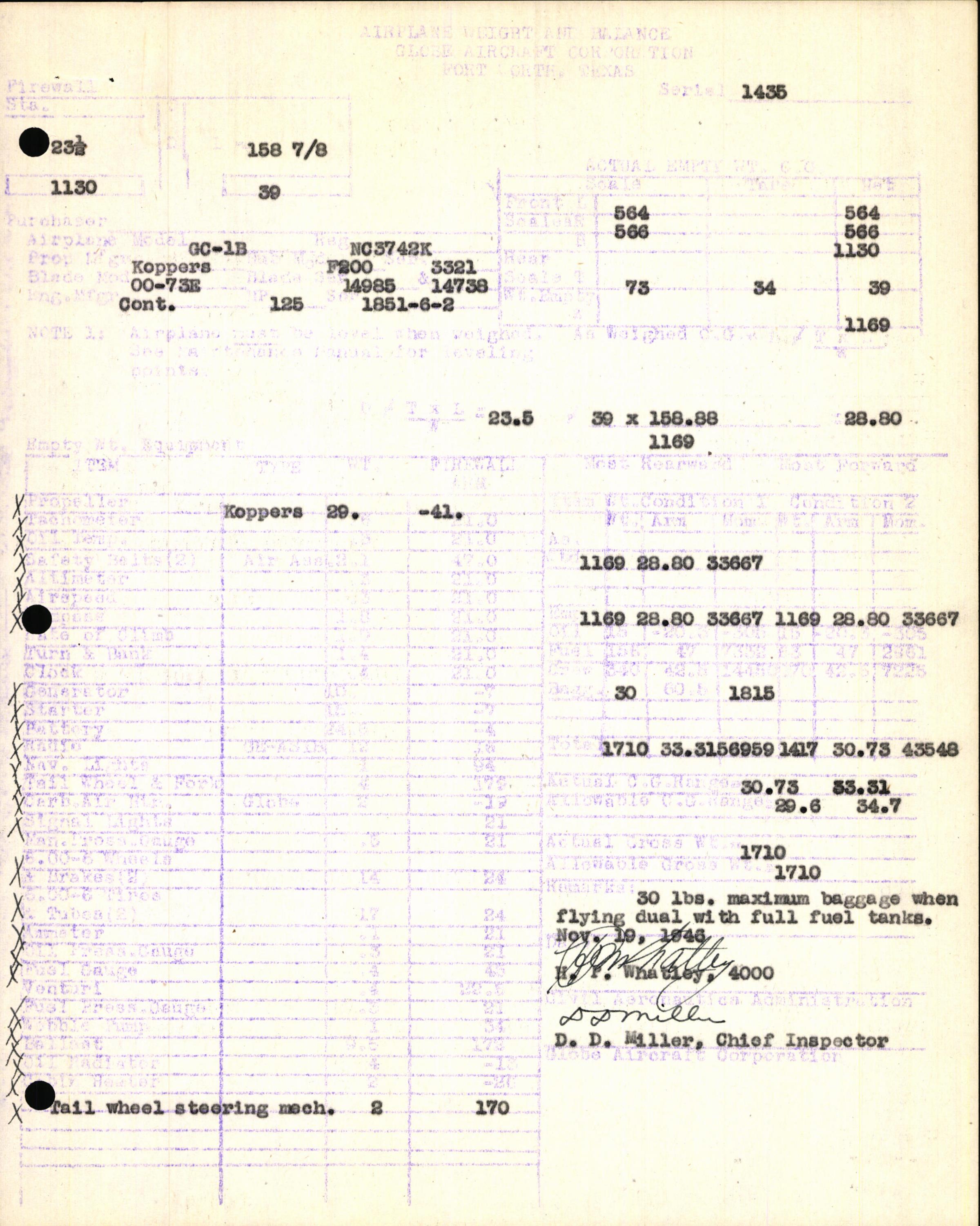 Sample page 5 from AirCorps Library document: Technical Information for Serial Number 1435