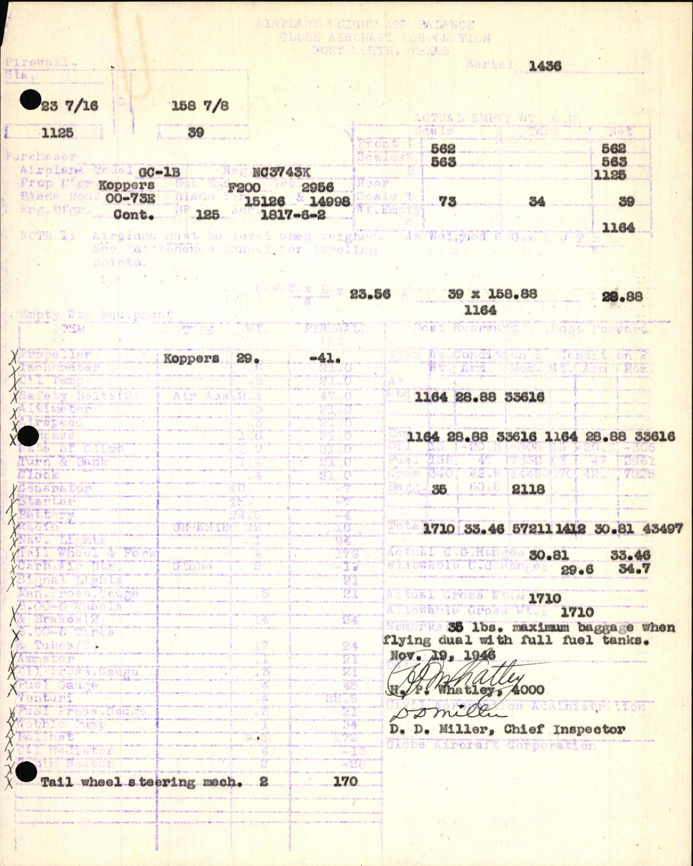 Sample page 5 from AirCorps Library document: Technical Information for Serial Number 1436