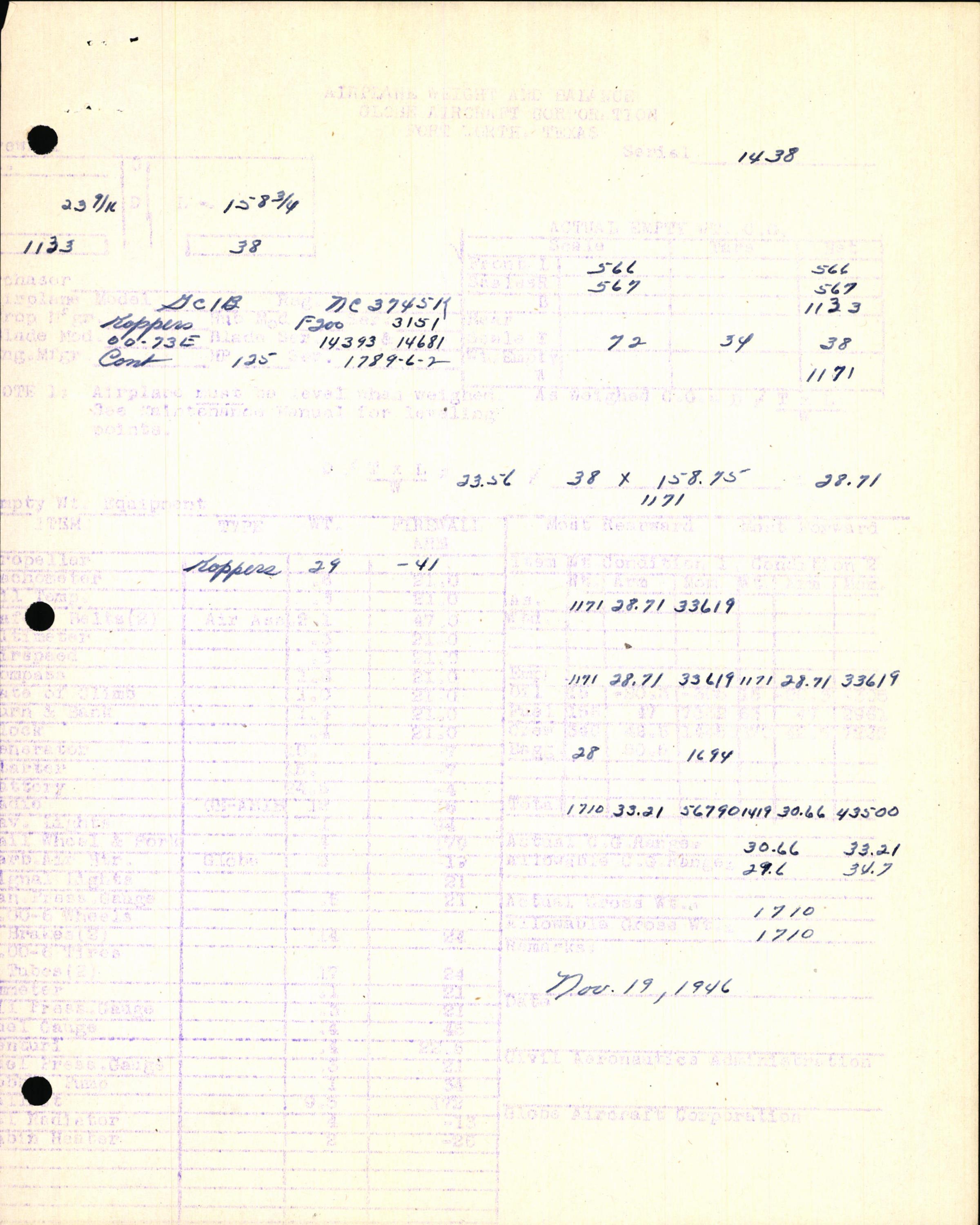 Sample page 7 from AirCorps Library document: Technical Information for Serial Number 1438
