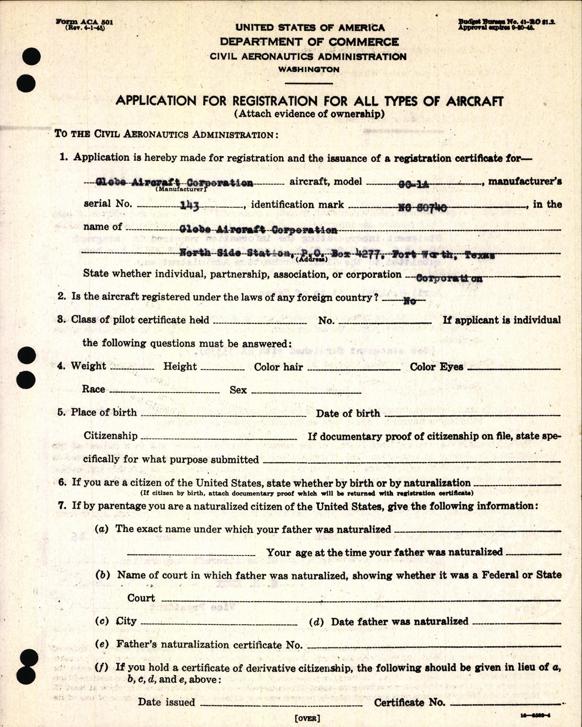 Sample page 5 from AirCorps Library document: Technical Information for Serial Number 143