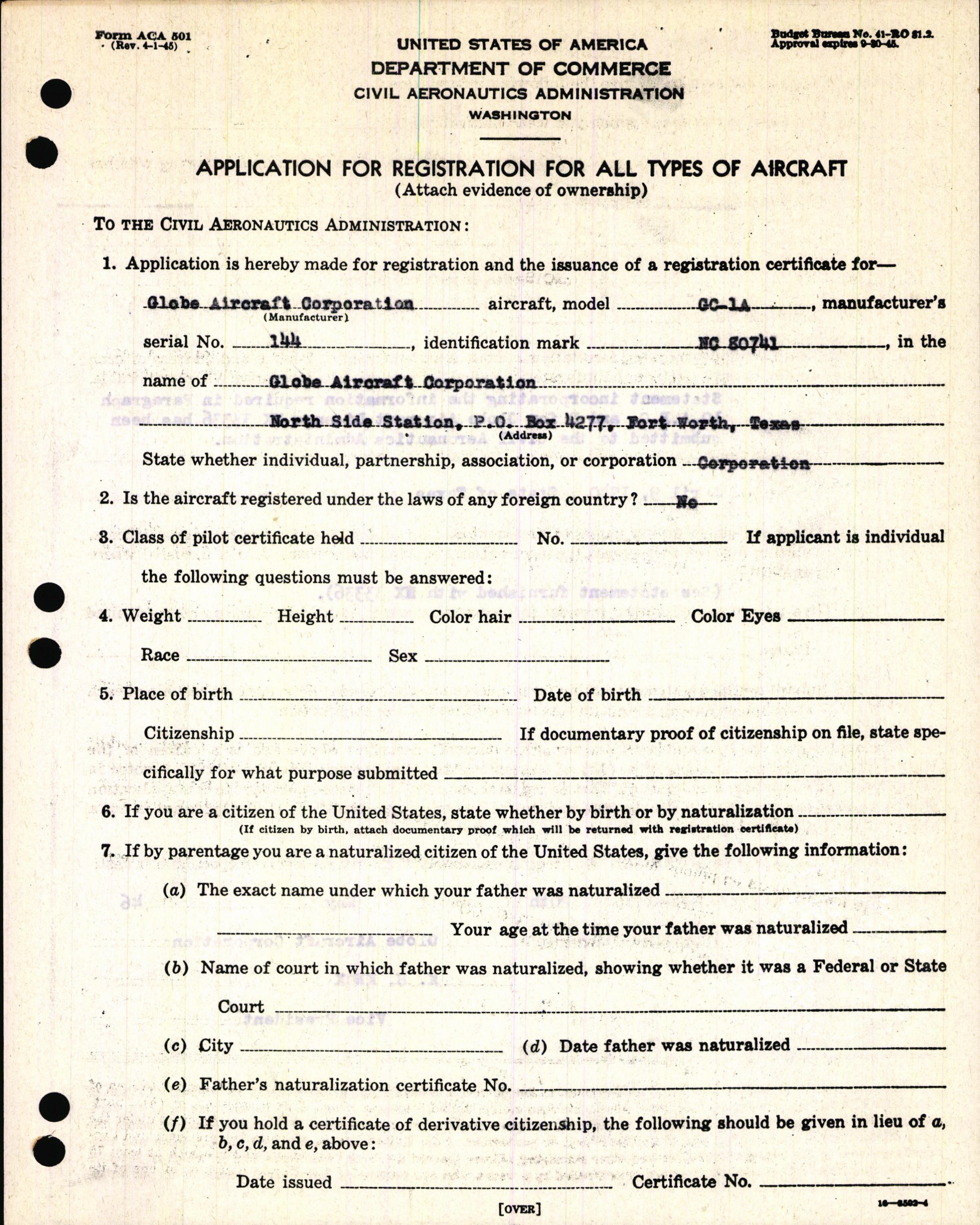 Sample page 5 from AirCorps Library document: Technical Information for Serial Number 144