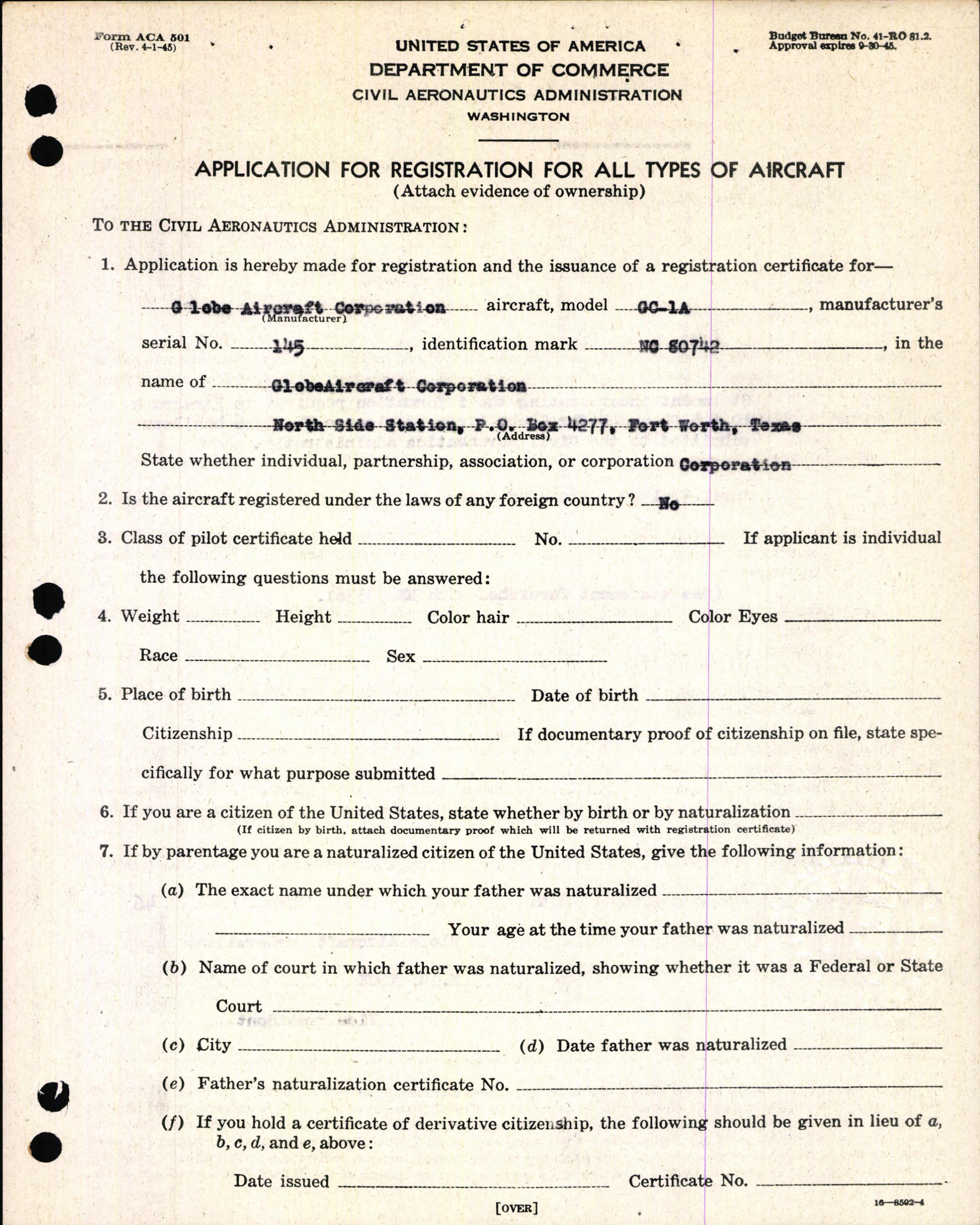 Sample page 7 from AirCorps Library document: Technical Information for Serial Number 145