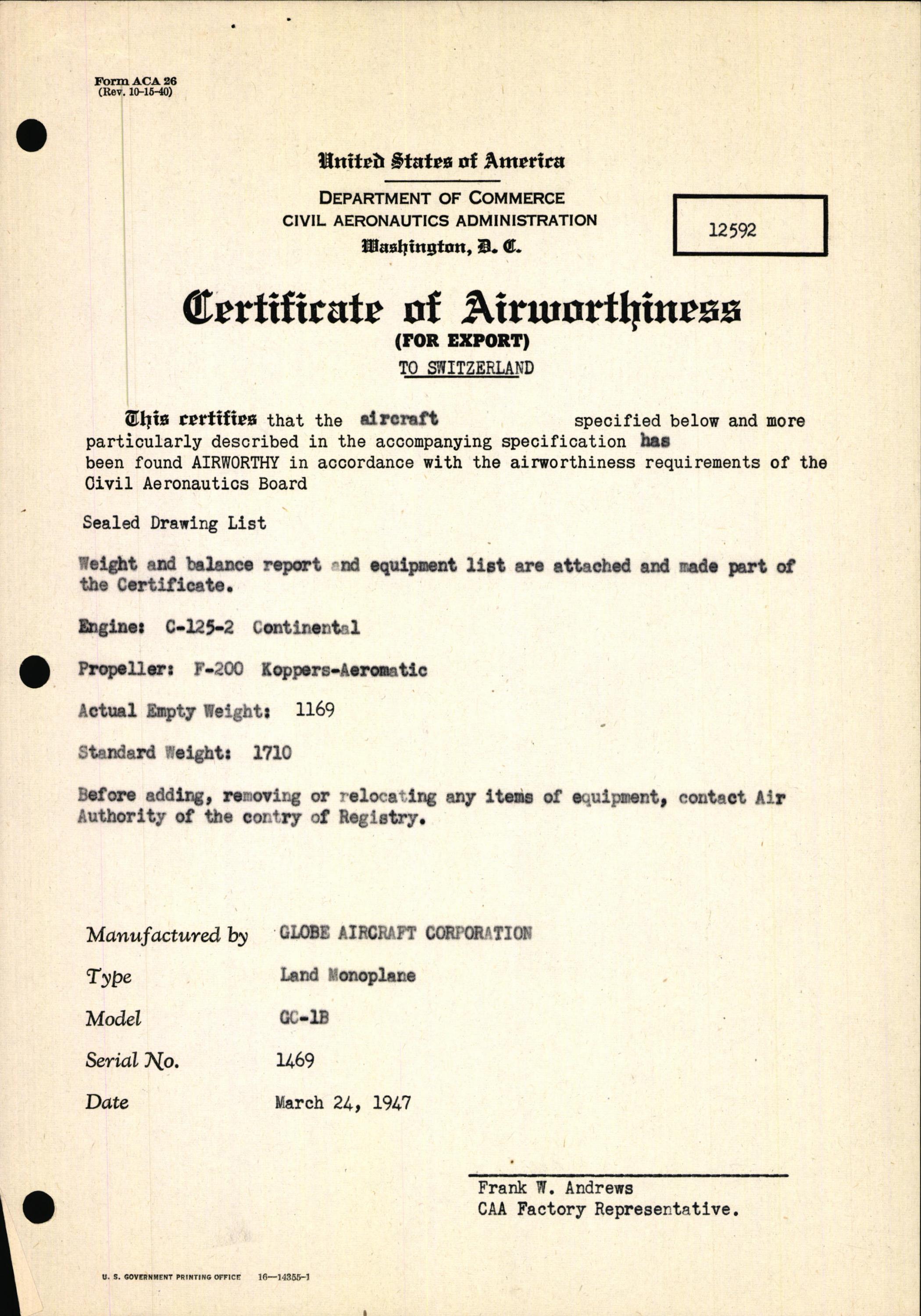 Sample page 7 from AirCorps Library document: Technical Information for Serial Number 1469