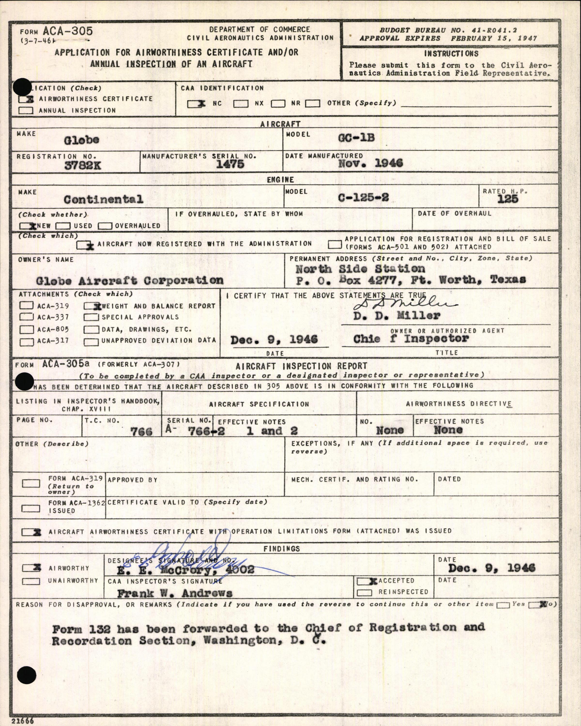 Sample page 3 from AirCorps Library document: Technical Information for Serial Number 1475