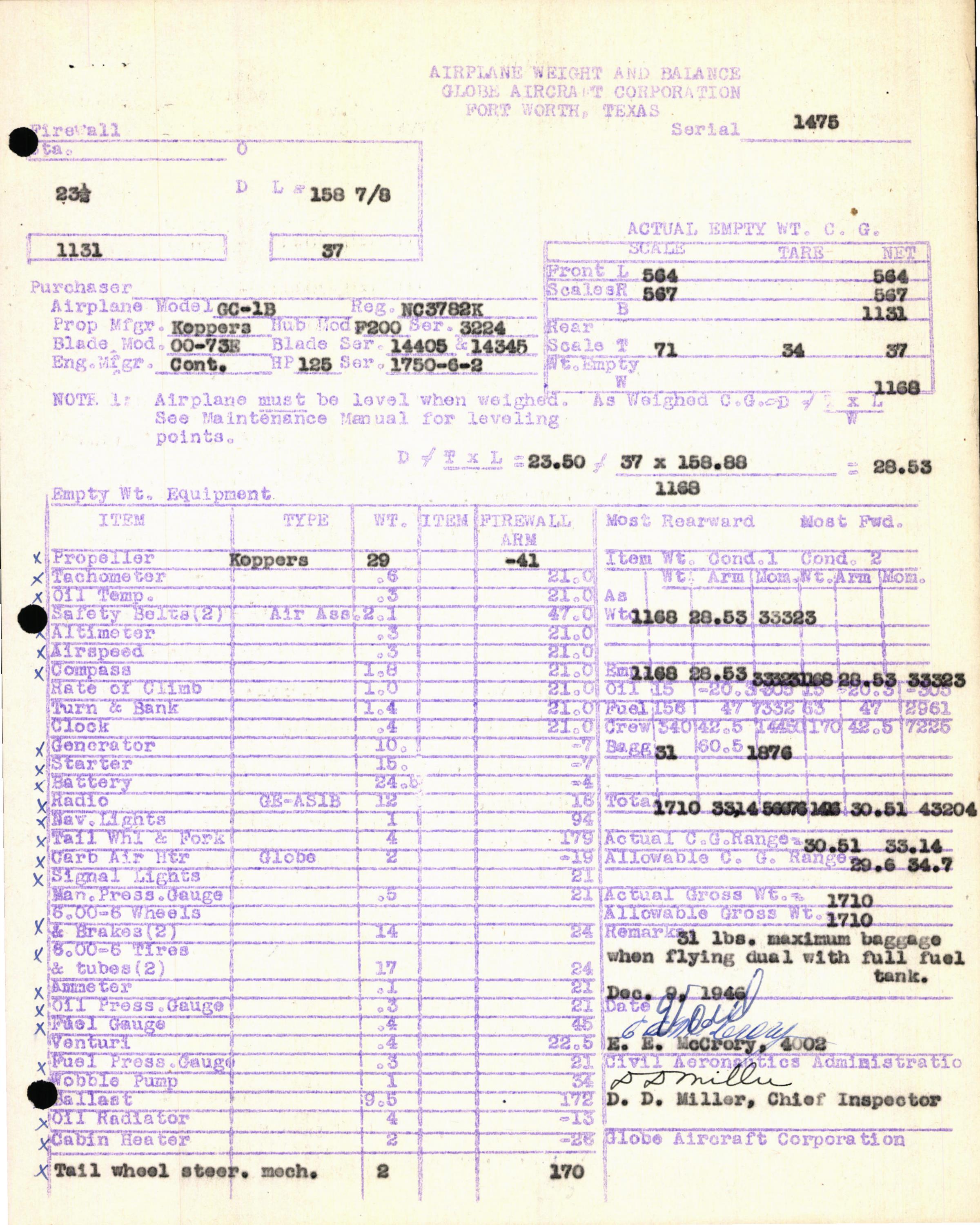 Sample page 7 from AirCorps Library document: Technical Information for Serial Number 1475