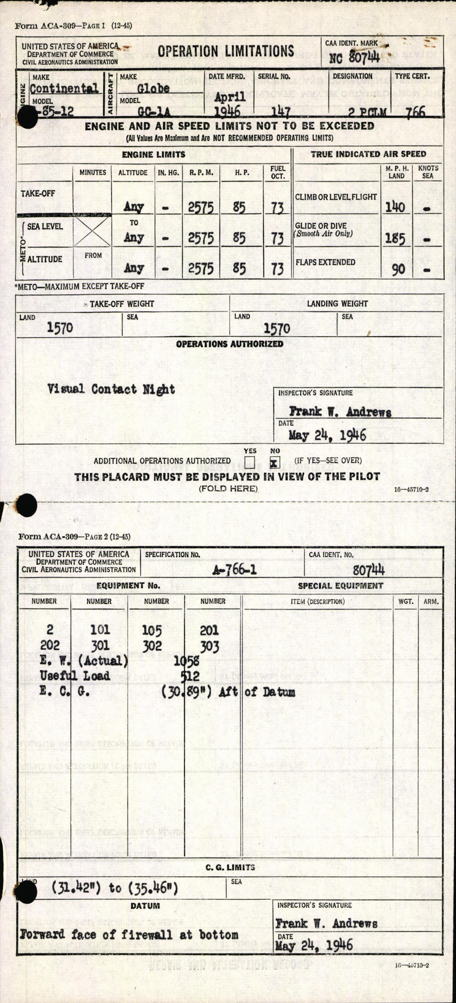 Sample page 5 from AirCorps Library document: Technical Information for Serial Number 147