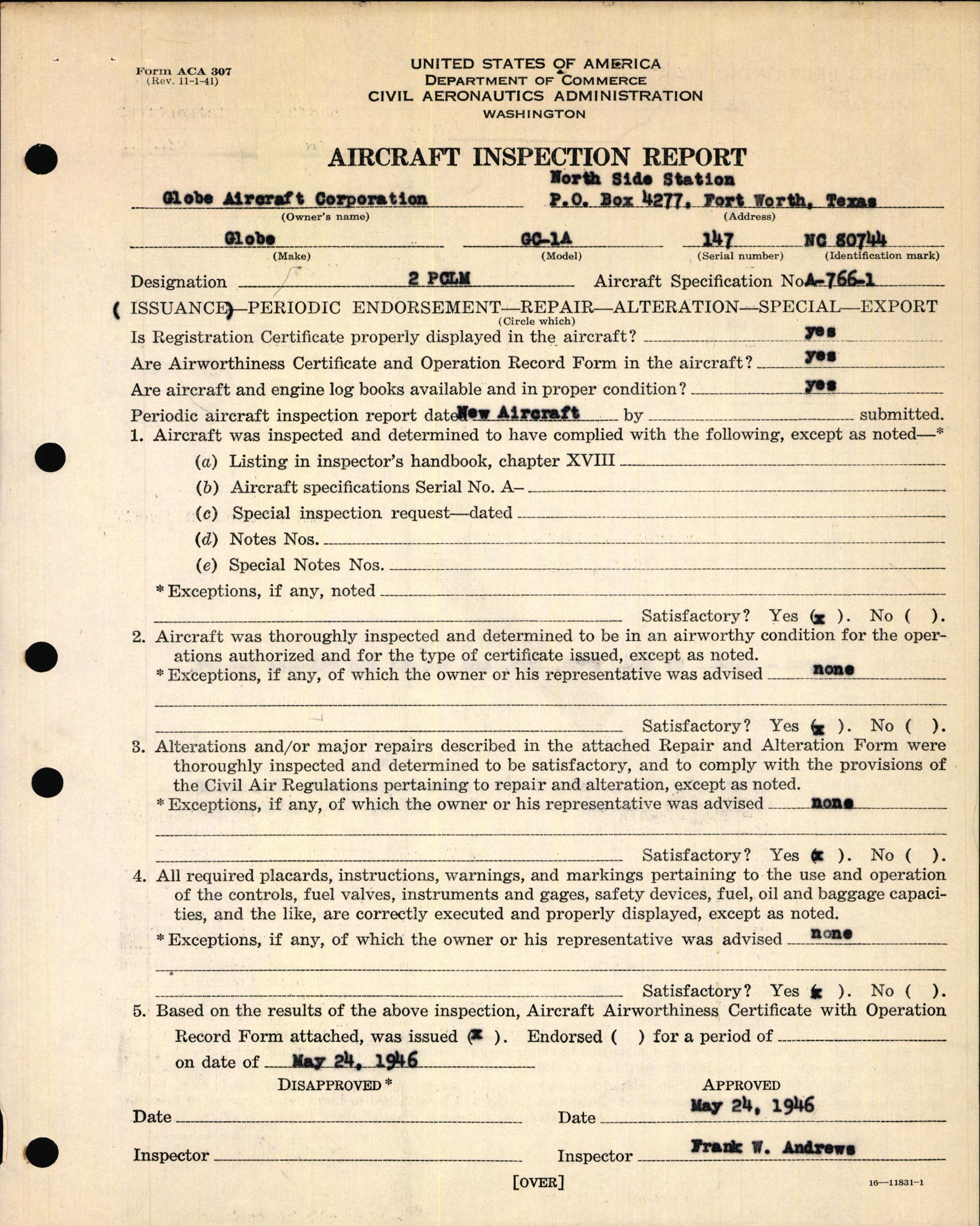 Sample page 7 from AirCorps Library document: Technical Information for Serial Number 147