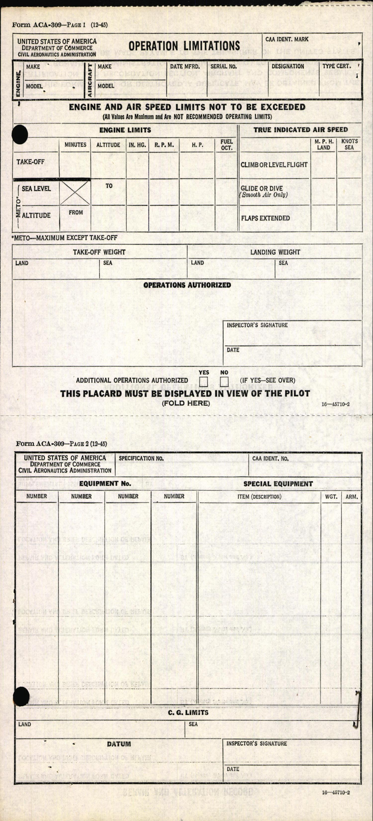 Sample page 3 from AirCorps Library document: Technical Information for Serial Number 1485