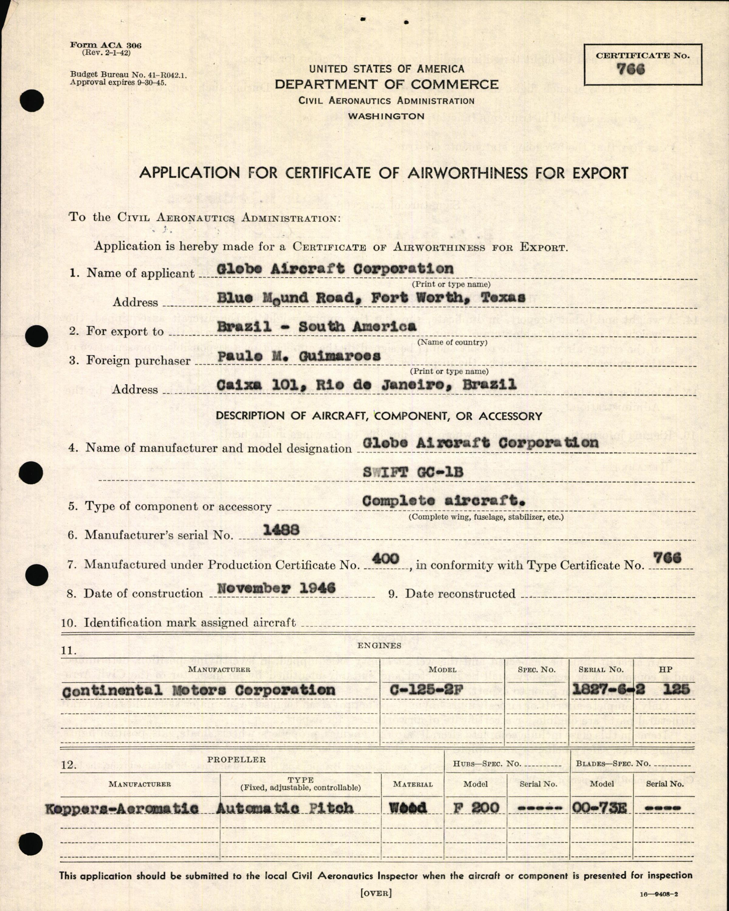 Sample page 7 from AirCorps Library document: Technical Information for Serial Number 1488