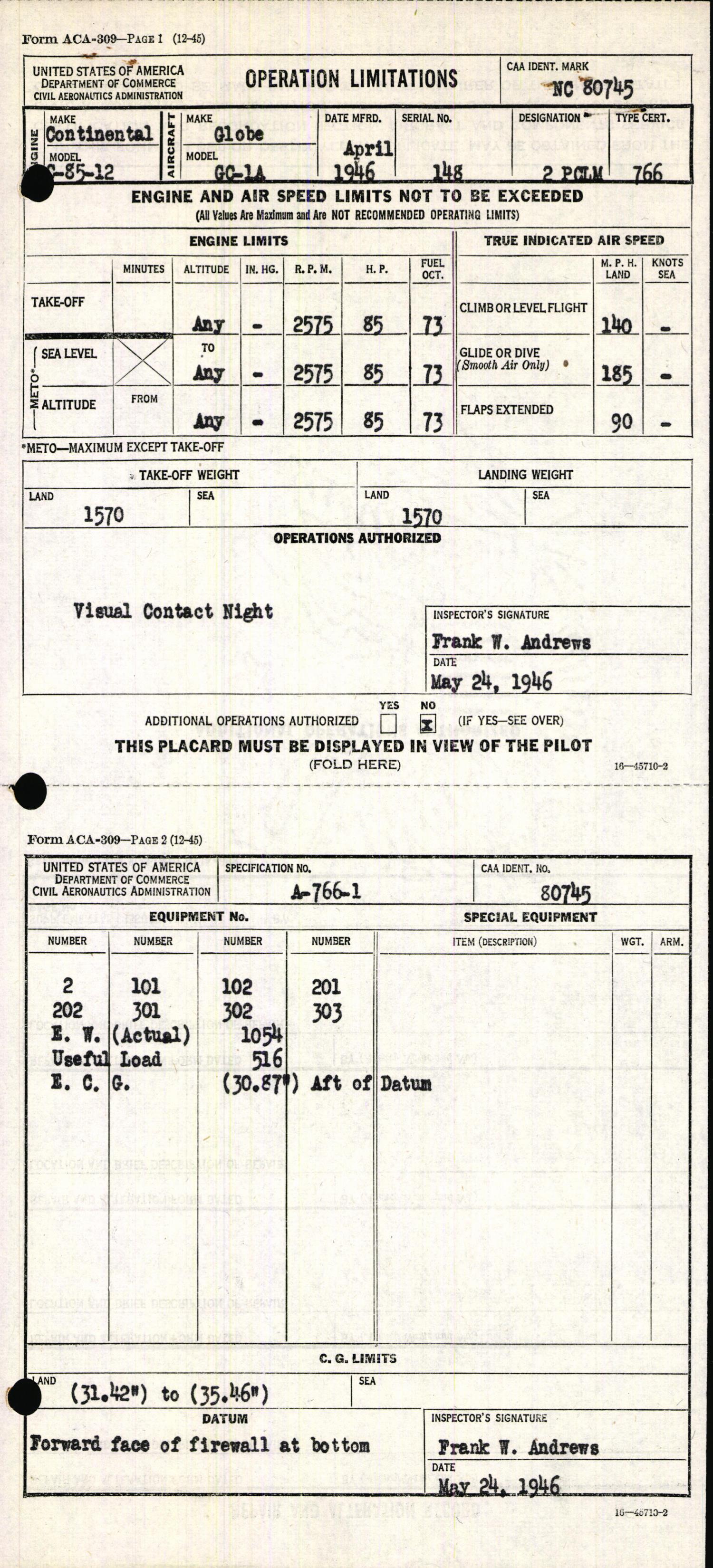 Sample page 5 from AirCorps Library document: Technical Information for Serial Number 148