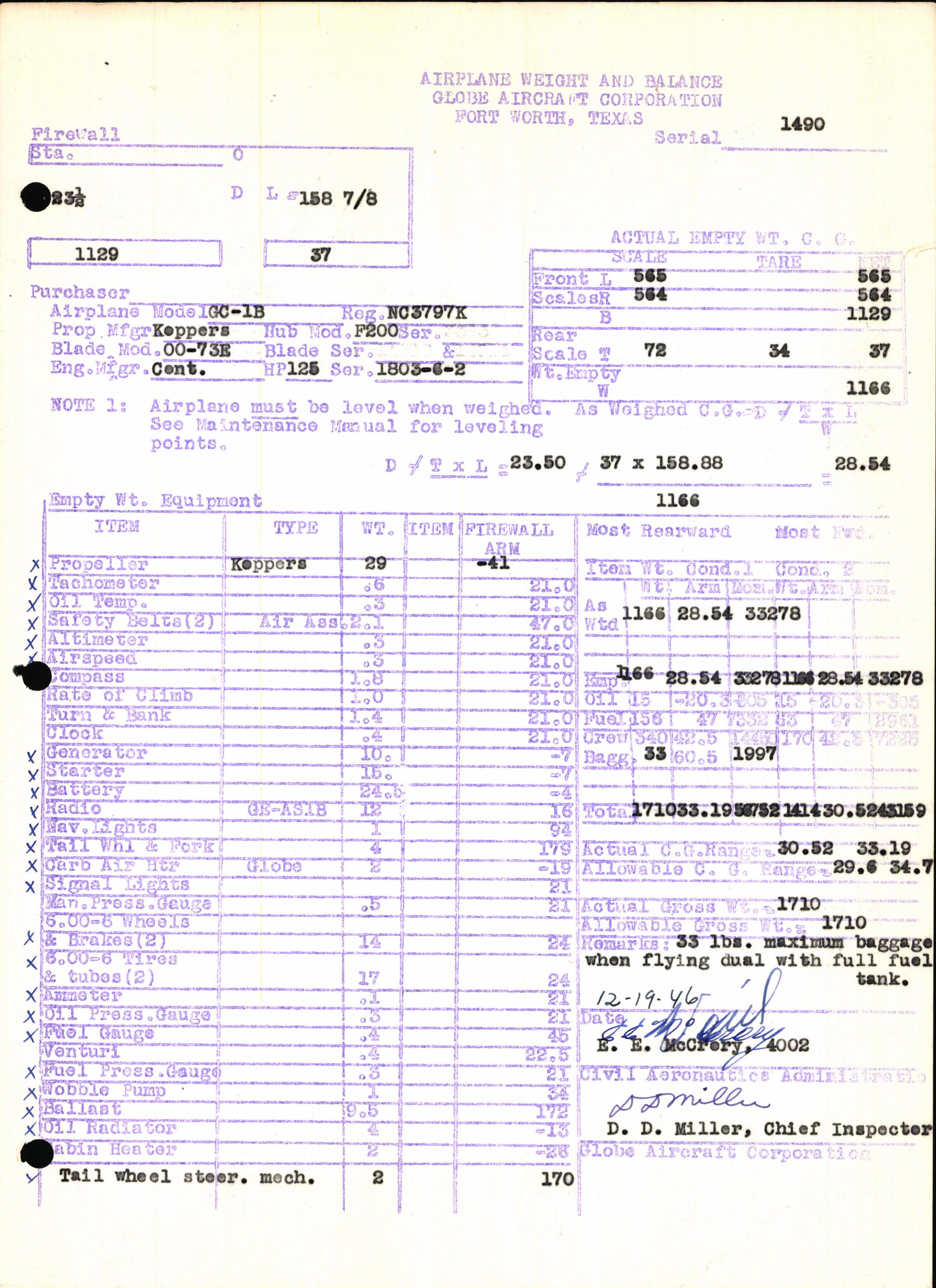 Sample page 5 from AirCorps Library document: Technical Information for Serial Number 1490