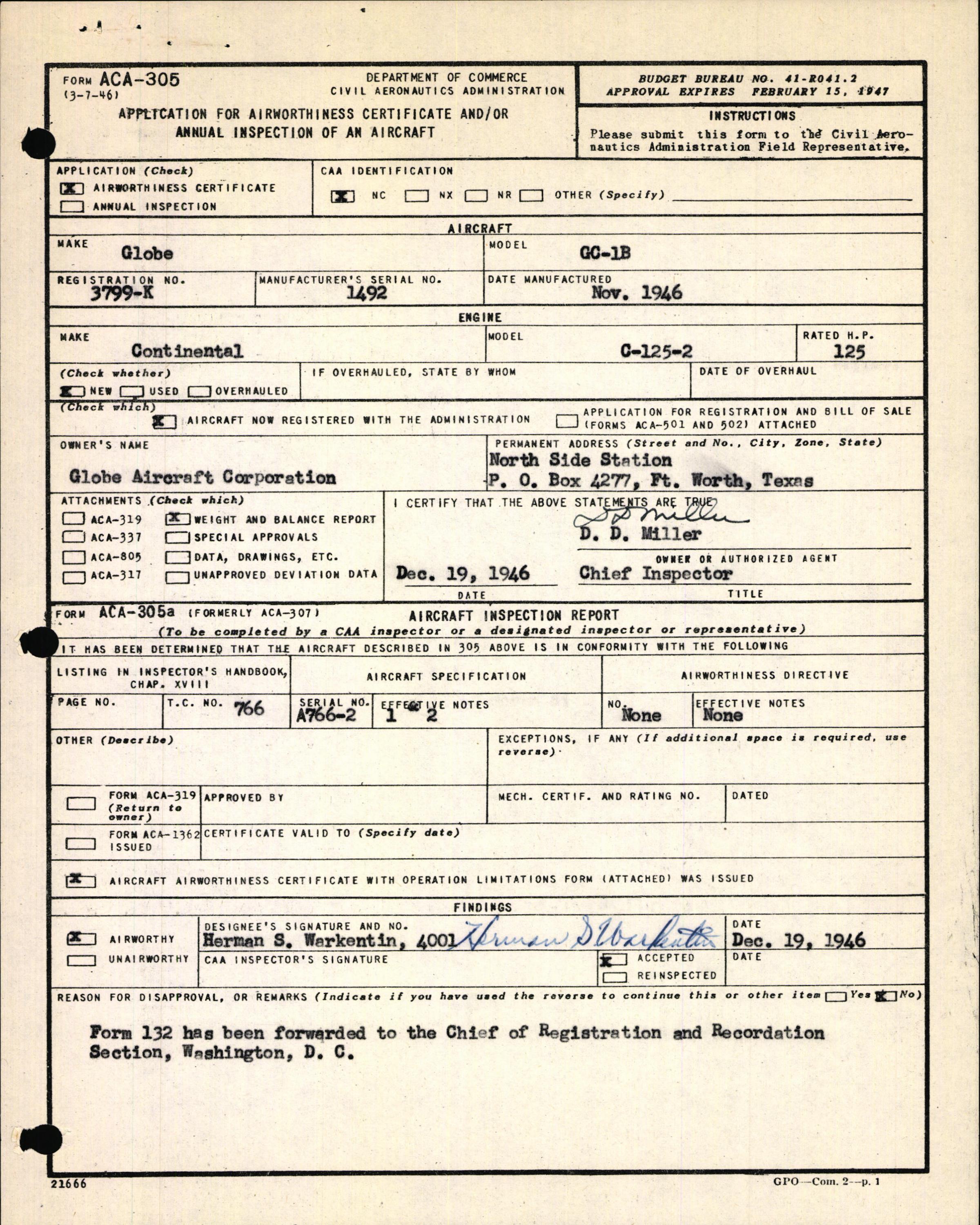 Sample page 7 from AirCorps Library document: Technical Information for Serial Number 1492