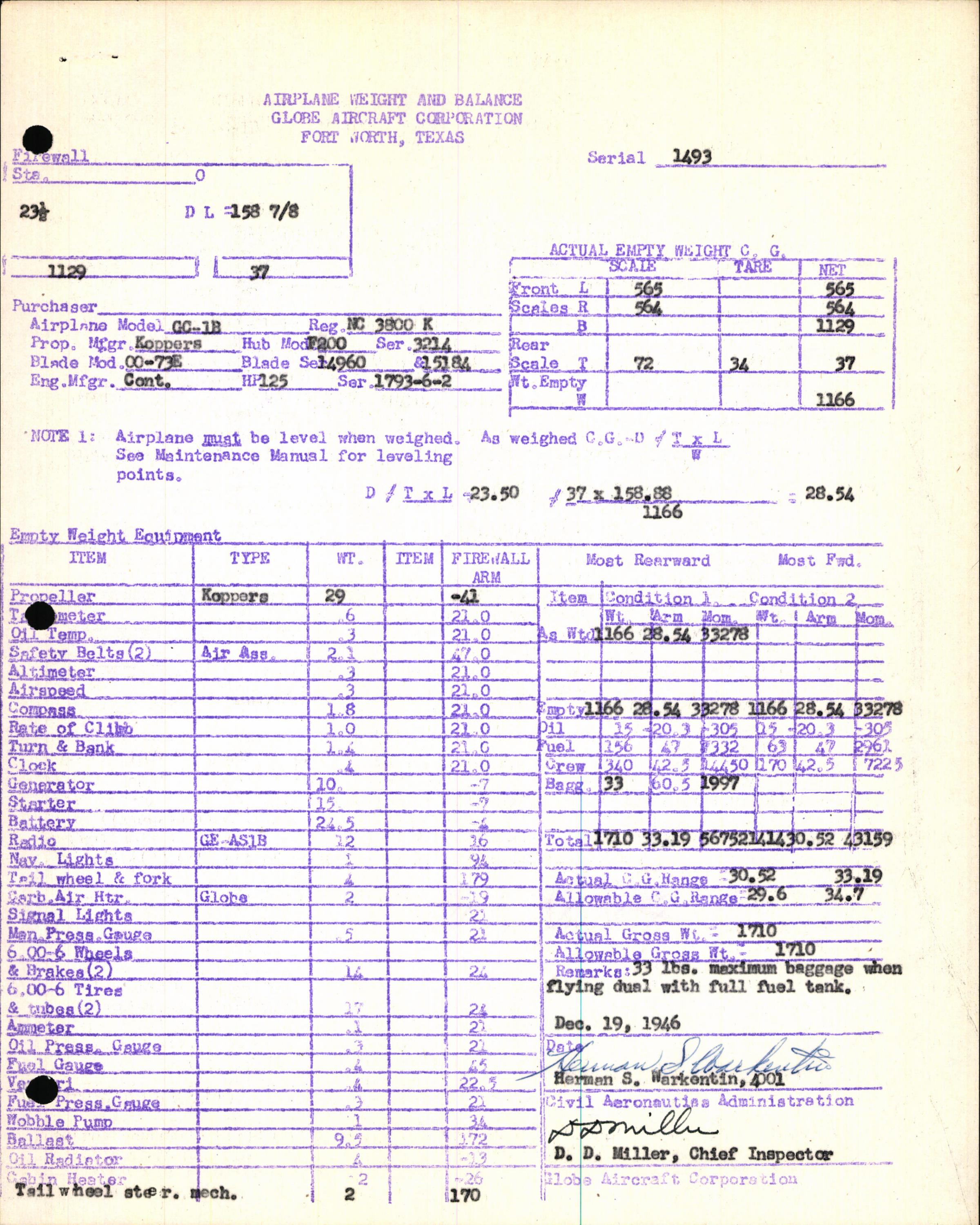 Sample page 5 from AirCorps Library document: Technical Information for Serial Number 1493